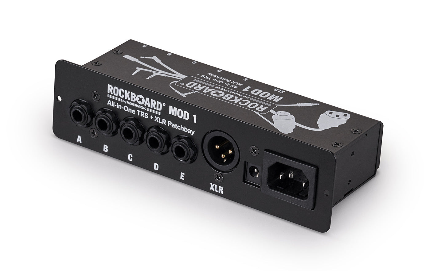 RockBoard MOD 1 V2 All-in-One Audio Patchbay with TRS & XLR, IEC & Barrel Connectors - Perfect for Home Studios & Professional Recording Setups