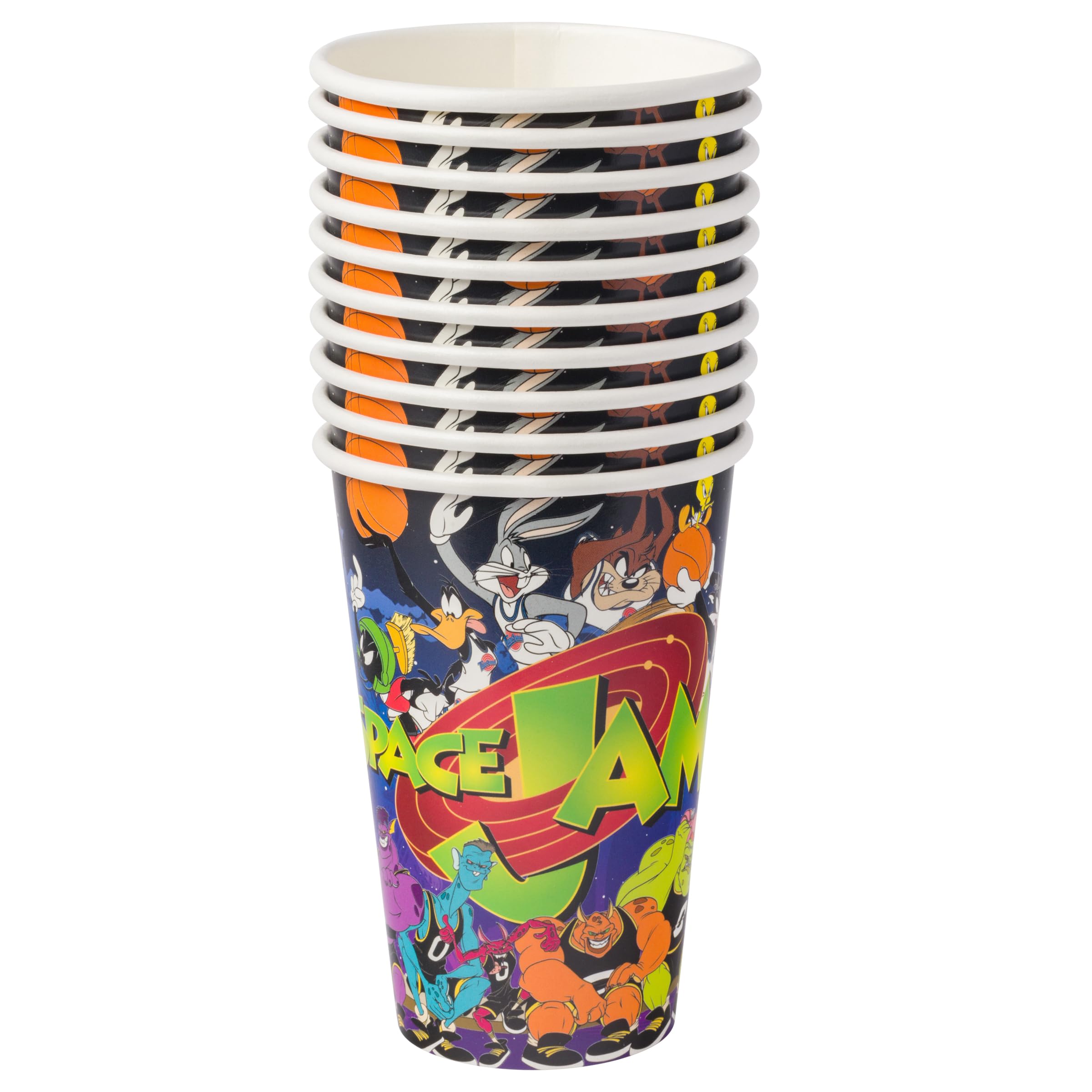 Silver Buffalo Space Jam Toons & Monsters 60-Piece Party Pack Set - Paper Plates, Cups & Napkins for Birthday, Baby Shower & Themed Celebrations