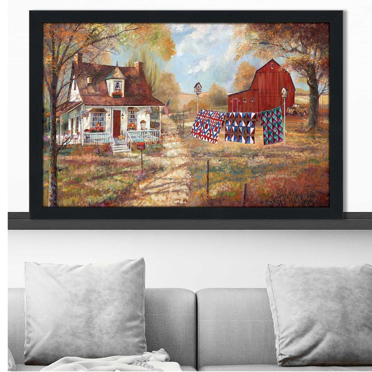 Afternoon Quilting by Ruane Manning - Premium Acrylic Wall Art Print - Perfect for Living Room, Bedroom & Office Decor