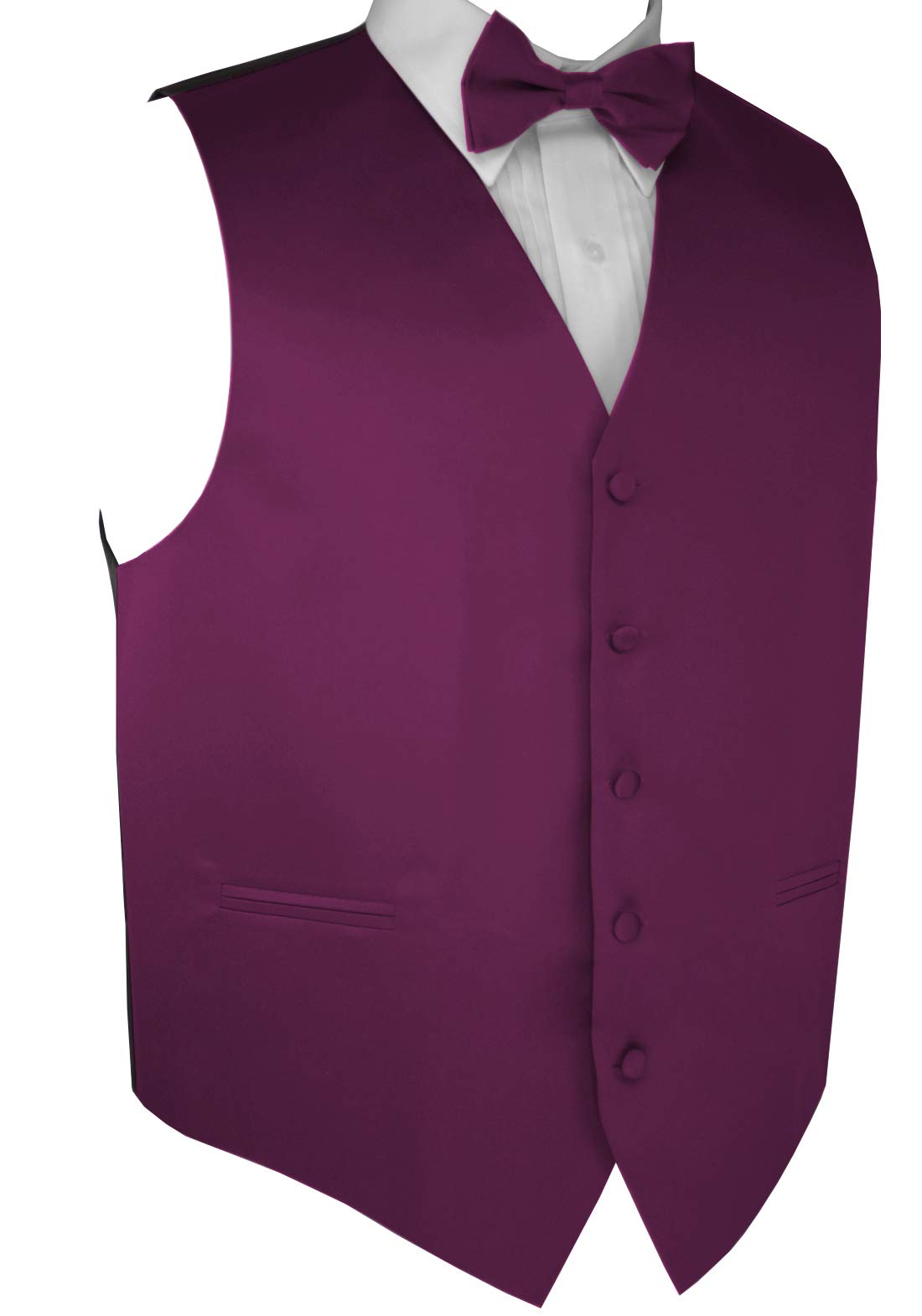 Italian Designer Men's Tuxedo Vest Set with Bow Tie & Pocket Square - Formal Wedding Attire, Groom Suit Accessories for Prom, Black Tie Events & Evening Occasions