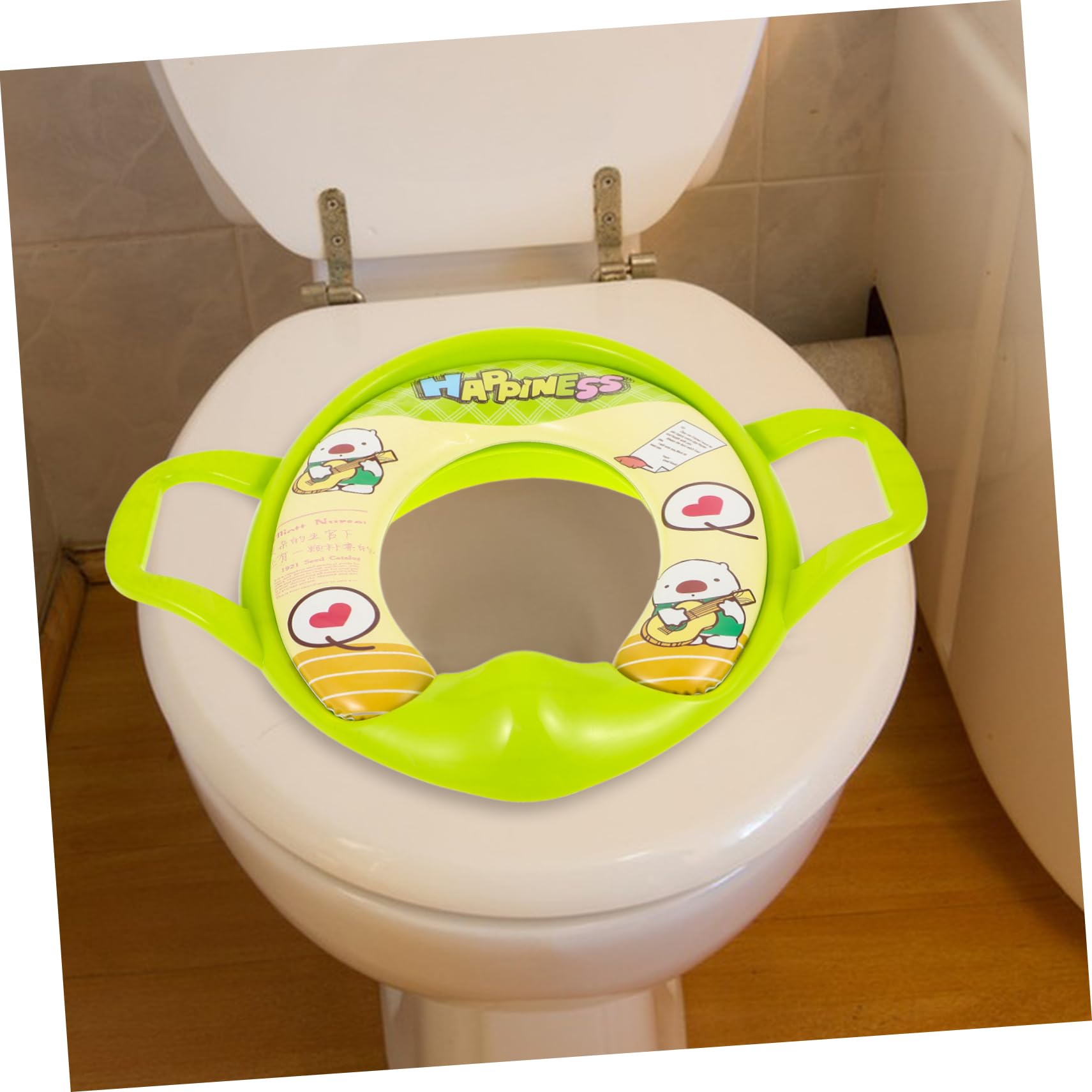 TOYANDONA 2-Pack Kids Toilet Training Seat - Soft PVC Potty Seat Cushion with Lid, Green | Non-Slip Toddler Toilet Seat for Boys & Girls | Perfect for Bathroom Safety & Potty Training