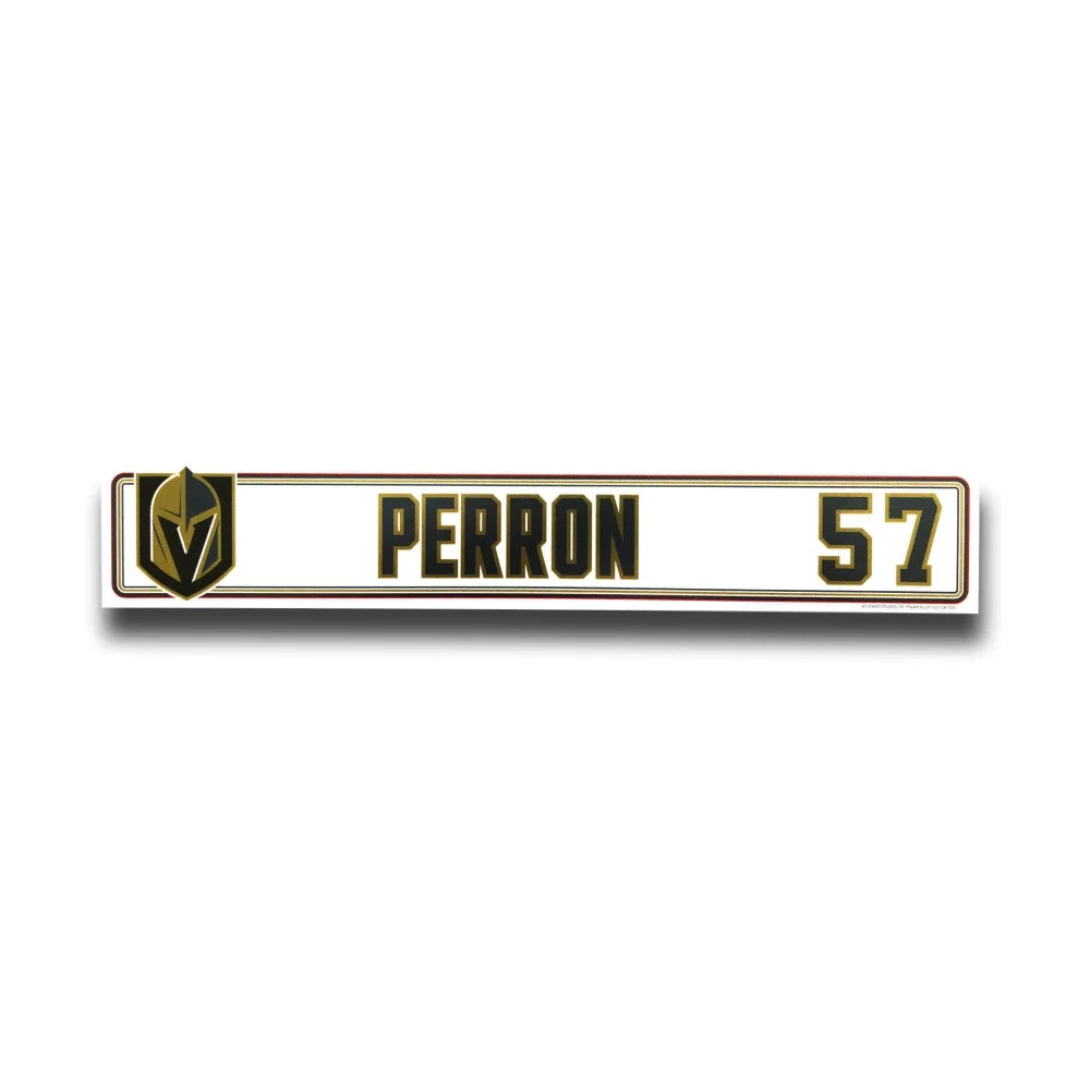 Authentic David Perron Vegas Golden Knights VGK Locker Room Nameplate 2017-2018 Season - Perfect for Hockey Memorabilia Collection & Man Cave Decor
