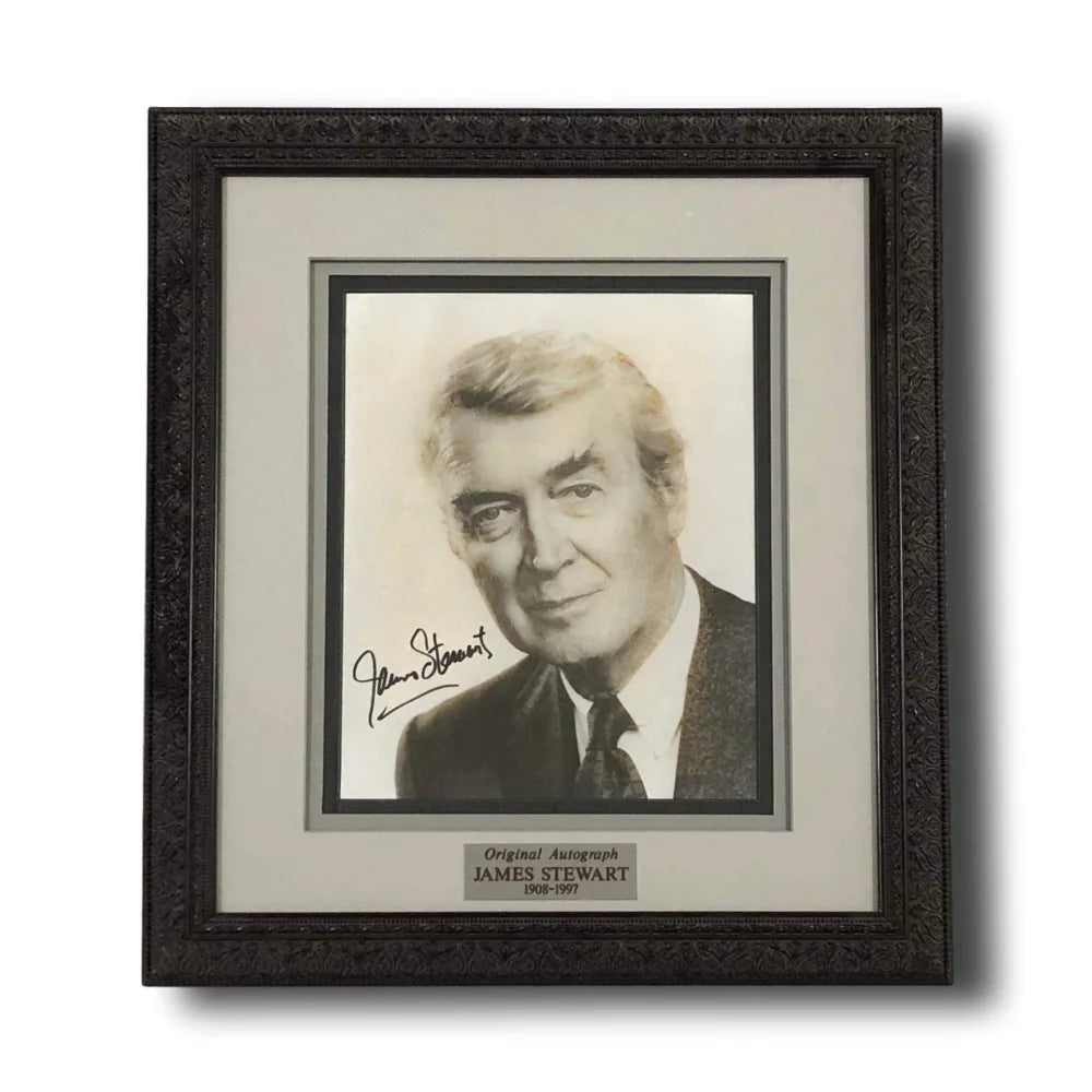 James Stewart Autographed 8x10 Photo with JSA COA - Framed Collectible Memorabilia from Vertigo & Anatomy of a Murder - Perfect for Movie Memorabilia Collections & Home Theater Decor
