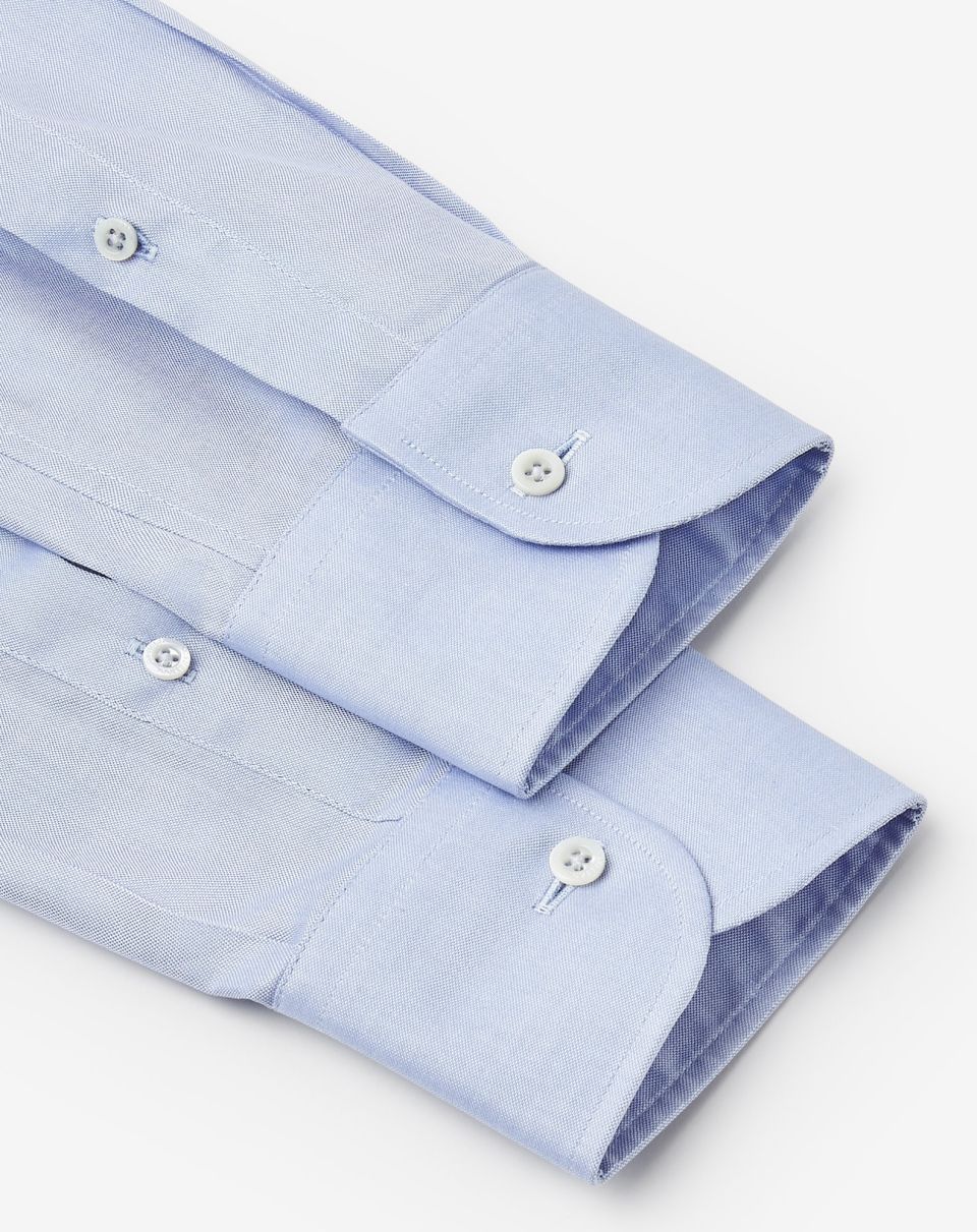 Corneliani Men's Oxford Cotton Shirt in Blue & Sky | Classic Casual Button-Down Shirt for Office, Business & Everyday Wear