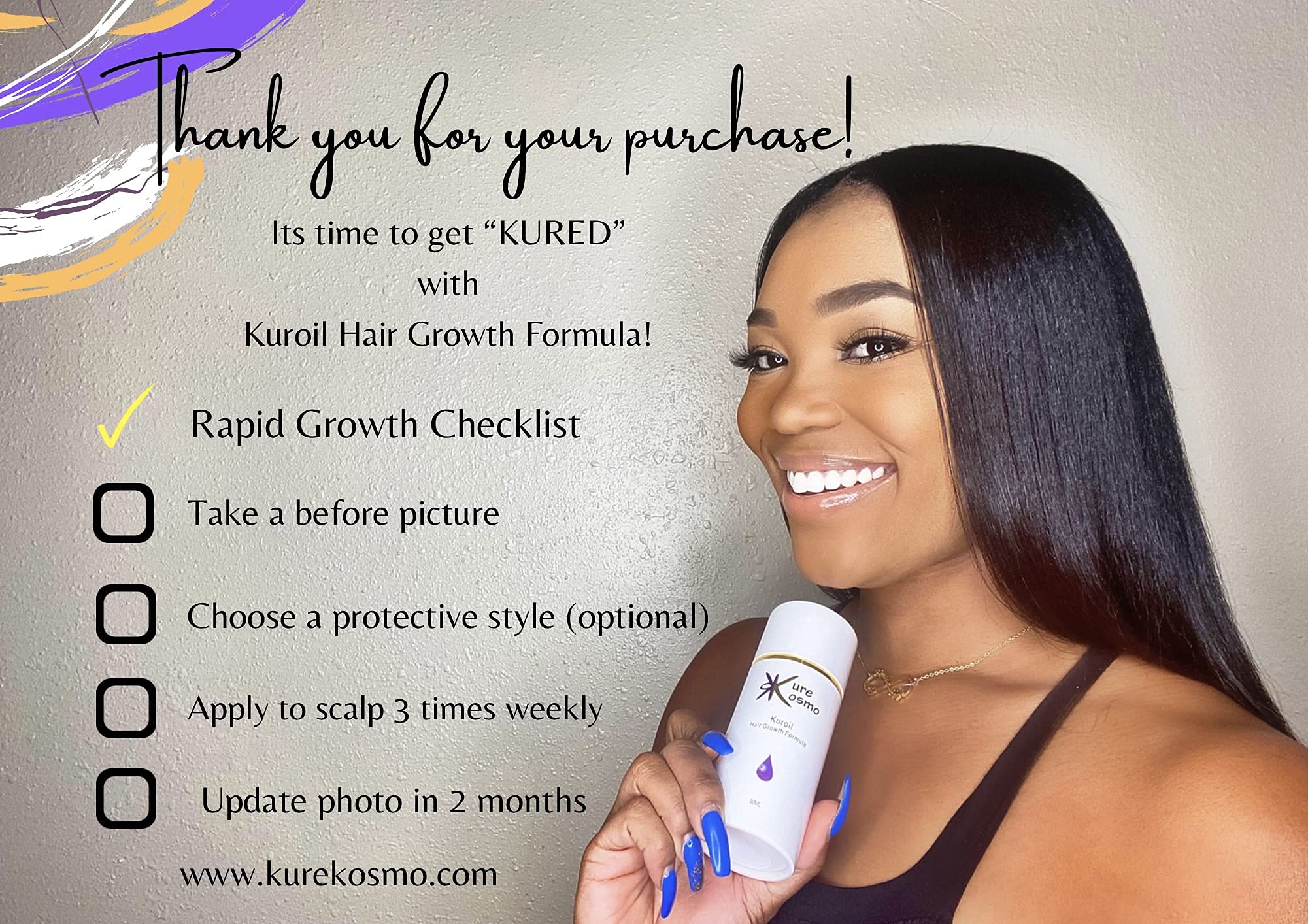 BRIRILINE Kure Kosmo Kuroil Hair Growth Formula - 100% Pure & Natural, Fast Hair Regrowth Treatment for Men & Women, Thickening & Restoring Damaged Hair, 50ml - Perfect for Daily Scalp Massage & Hair Care Routine