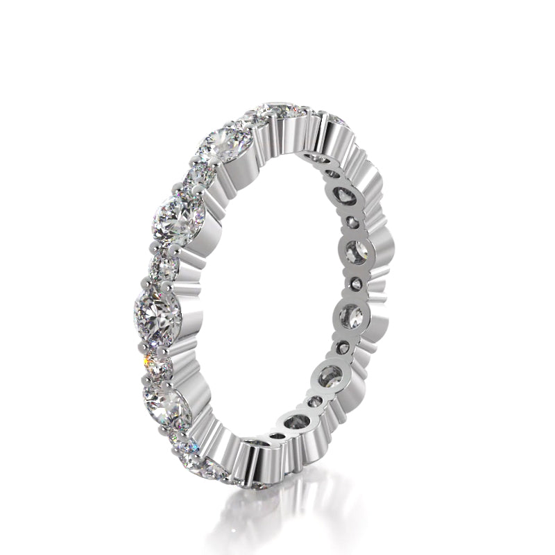 1.65 Carat Round Diamond Eternity Wedding Band Ring - 14K White Gold Bridal Jewelry for Anniversary, Engagement & Special Occasions