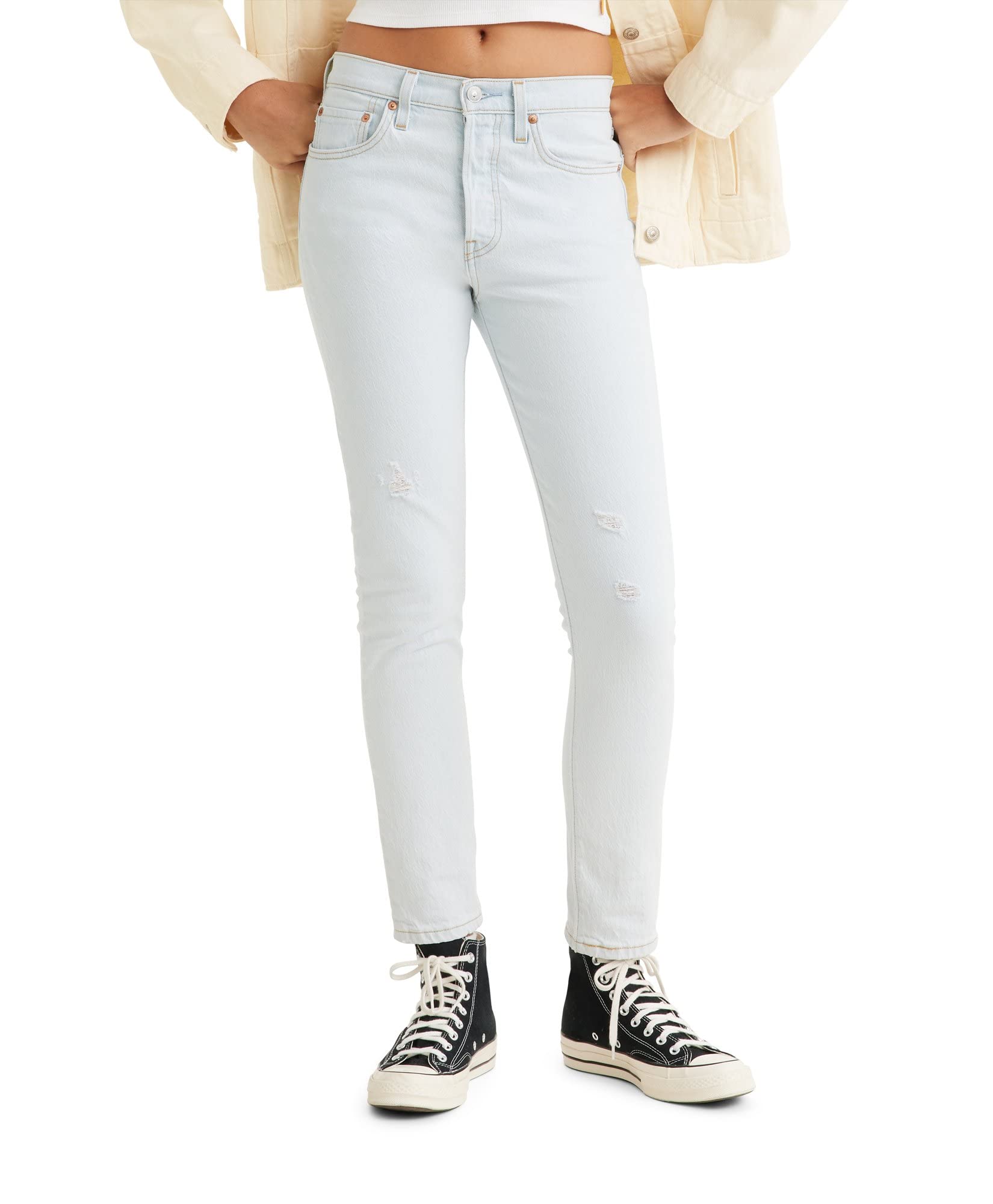 Levi's Women's 501 Skinny Jeans - High Waist Stretch Denim Pants for Everyday Wear & Casual Outfits