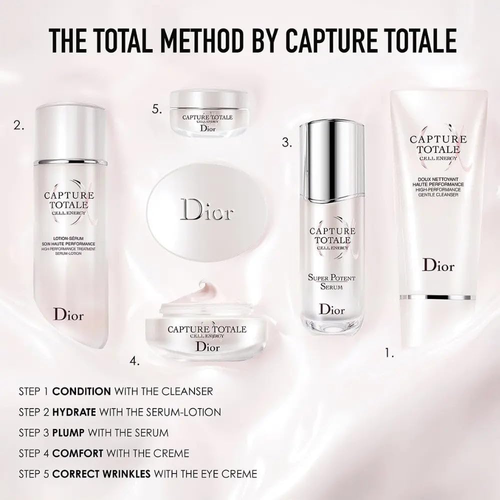 Dior Capture Totale C.E.L.L. Energy Firming & Wrinkle-Correcting Cream - 1.7 oz Anti-Aging Face Moisturizer for Women | Day & Night Cream for Youthful Skin | Perfect for Mature Skin & Wrinkle Reduction