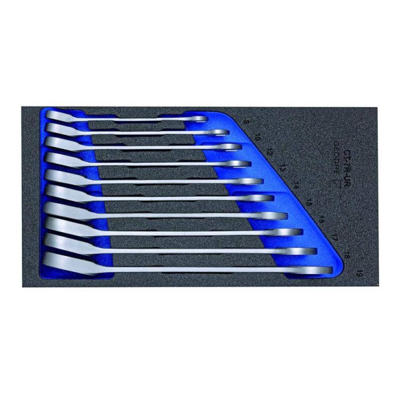 Gedore 2331969 10-Piece 1/3 Inch Combination Ratchet Wrench Set - Professional Grade Mechanics Tool Kit for Automotive Repair & DIY Projects