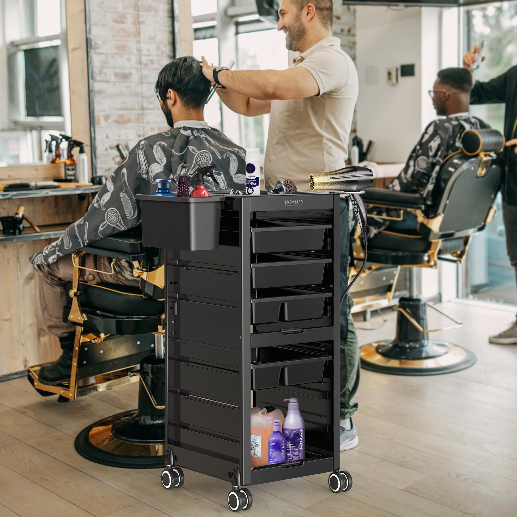 Professional Salon Trolley Cart with 4 Drawers & 2 Storage Baskets - Multipurpose Beauty Station for Hair, Nail, and Makeup Artists - Perfect for Salon, Spa, and Home Use