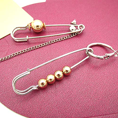 Stylish Long Tassel Asymmetric Safety Pin Chain Drop Earrings for Women & Men - Punk Gothic Jewelry for Concerts, Parties & Fashion Statements