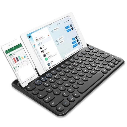 Wireless Bluetooth Keyboard HB206S - Slim Portable Rechargeable for iPad, iPhone, MacBook, Windows PC - Perfect for Office, Home & Travel Use