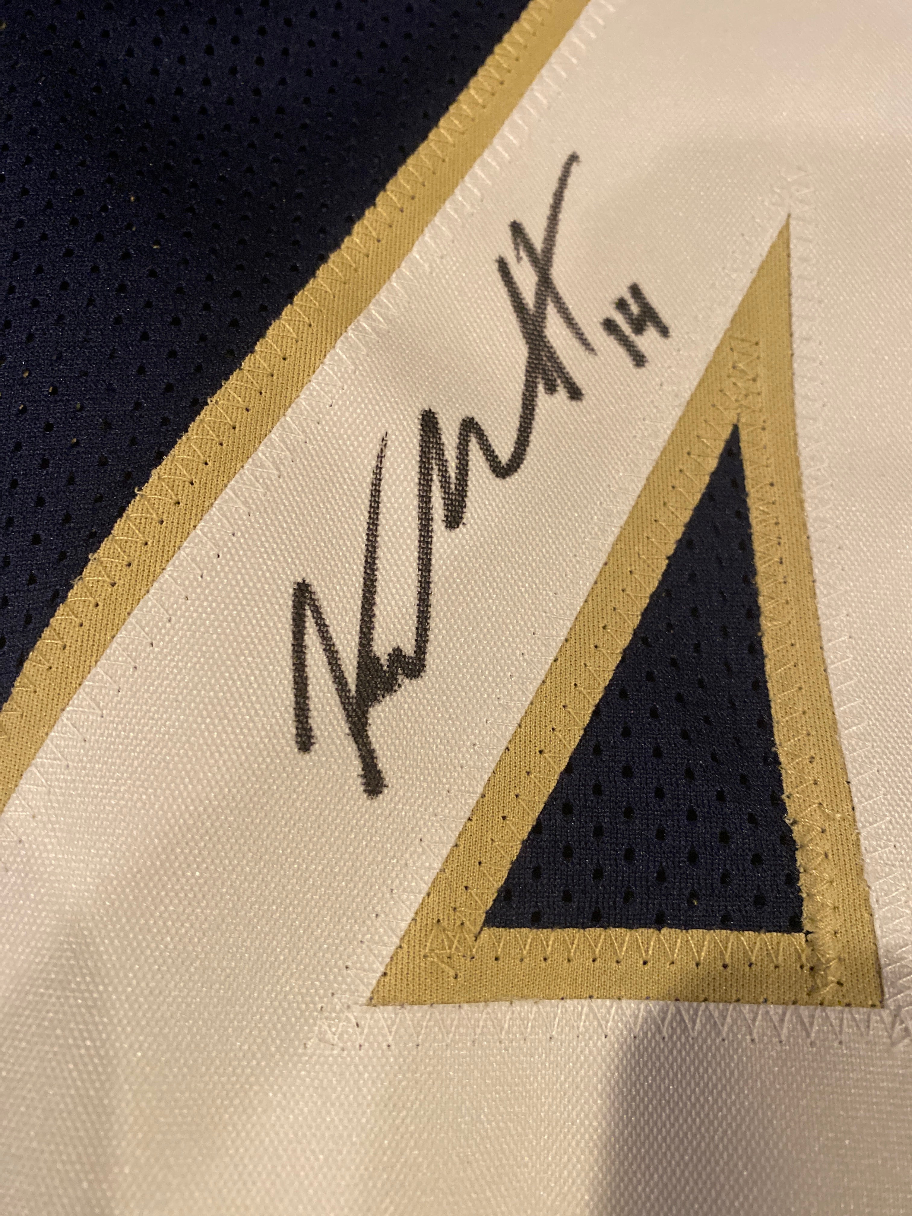 Kyle Hamilton Autographed Notre Dame Blue Jersey - Signed Football Collectible for Fans & Memorabilia - Perfect for Display, Gifts & Sports Collections