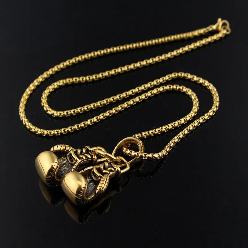 Boxing Glove Pendant Necklace - Durable Stainless Steel Boxing Jewelry for Men & Women - Perfect for Fighters, Boxing Fans & Sports Enthusiasts