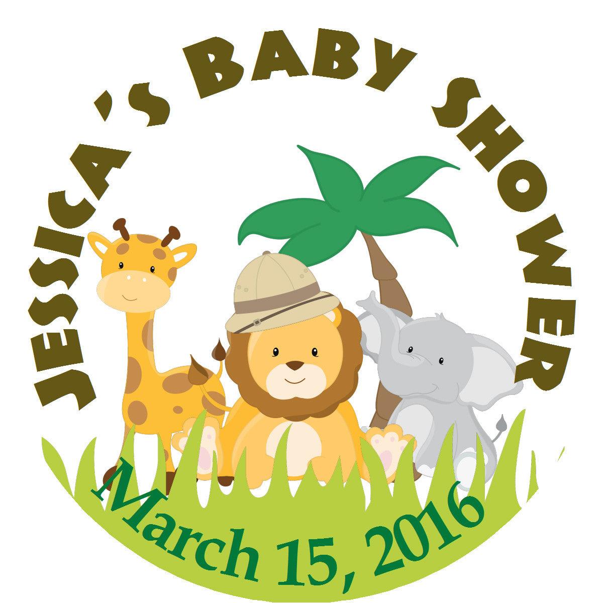 Safari Animals Circle Stickers - Adhesive Gift Tags for Kids Party Favors, Scrapbooking & DIY Crafts