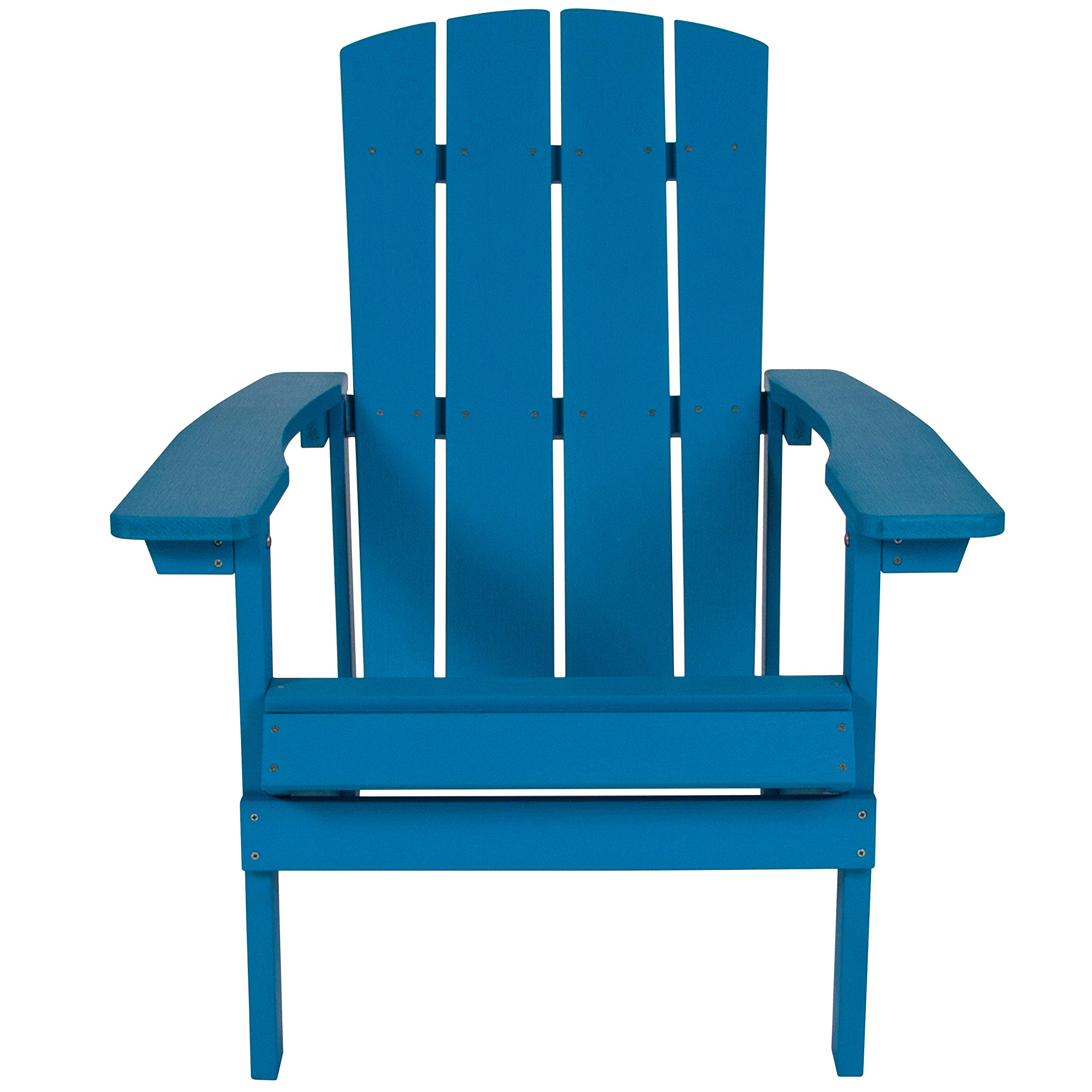 Durable Poly Resin Adirondack Chair for Indoor & Outdoor Use - Weather-Resistant Commercial Grade Deck & Patio Seating in Blue | Perfect for Backyard, Poolside, Garden & Beach Relaxation