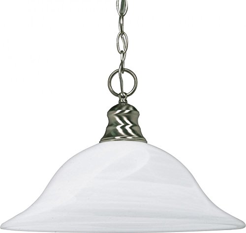 Brushed nickel/Alabaster Glass