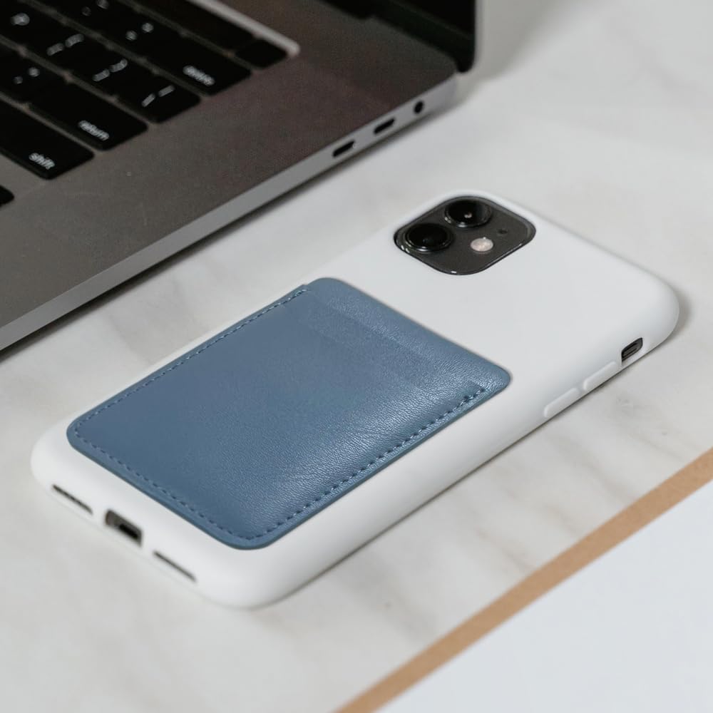 3 Pack Leather Stick-On Phone Card Holder - Slim Wallet for iPhone, Samsung & Android - Black & Grey - Perfect for Hands-Free Shopping, Travel & Daily Essentials