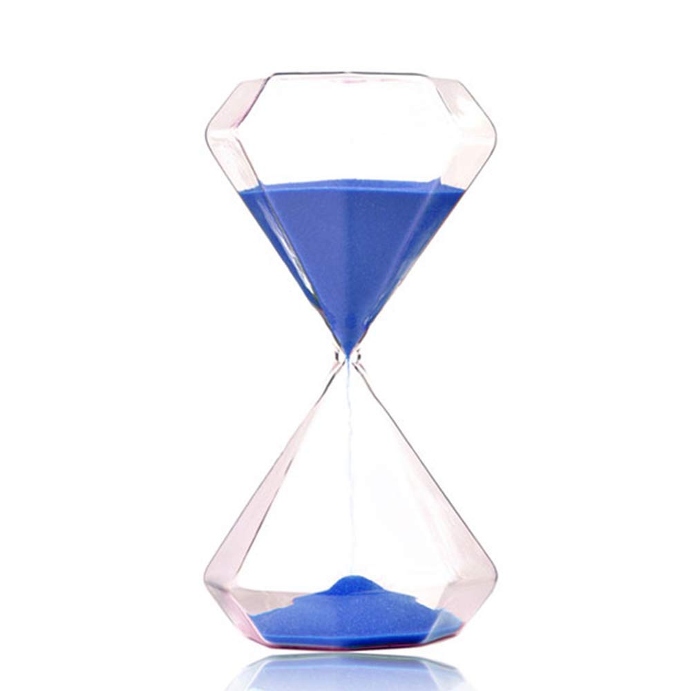 Graces Dawn 60-Minute Blue Diamond Glass Hourglass Sand Timer - Perfect for Meditation, Yoga, and Time Management