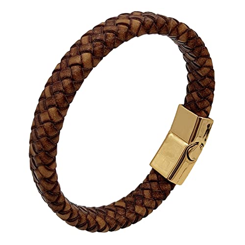 Handmade Adjustable Braided Leather Bracelet for Men - XLCTT Genuine Leather Cuff Bangle - Stylish Gift for Him - Perfect for Casual Wear, Outdoor Adventures & Everyday Fashion