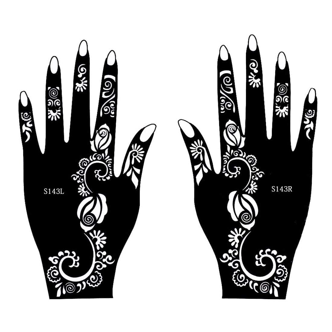 Premium Henna Tattoo Stencil Kit for Hands, Body, Fingers & Face | Temporary Mehndi Art Designs for Women, Girls & Kids | Perfect for Weddings, Festivals & DIY Body Art - NIV-11