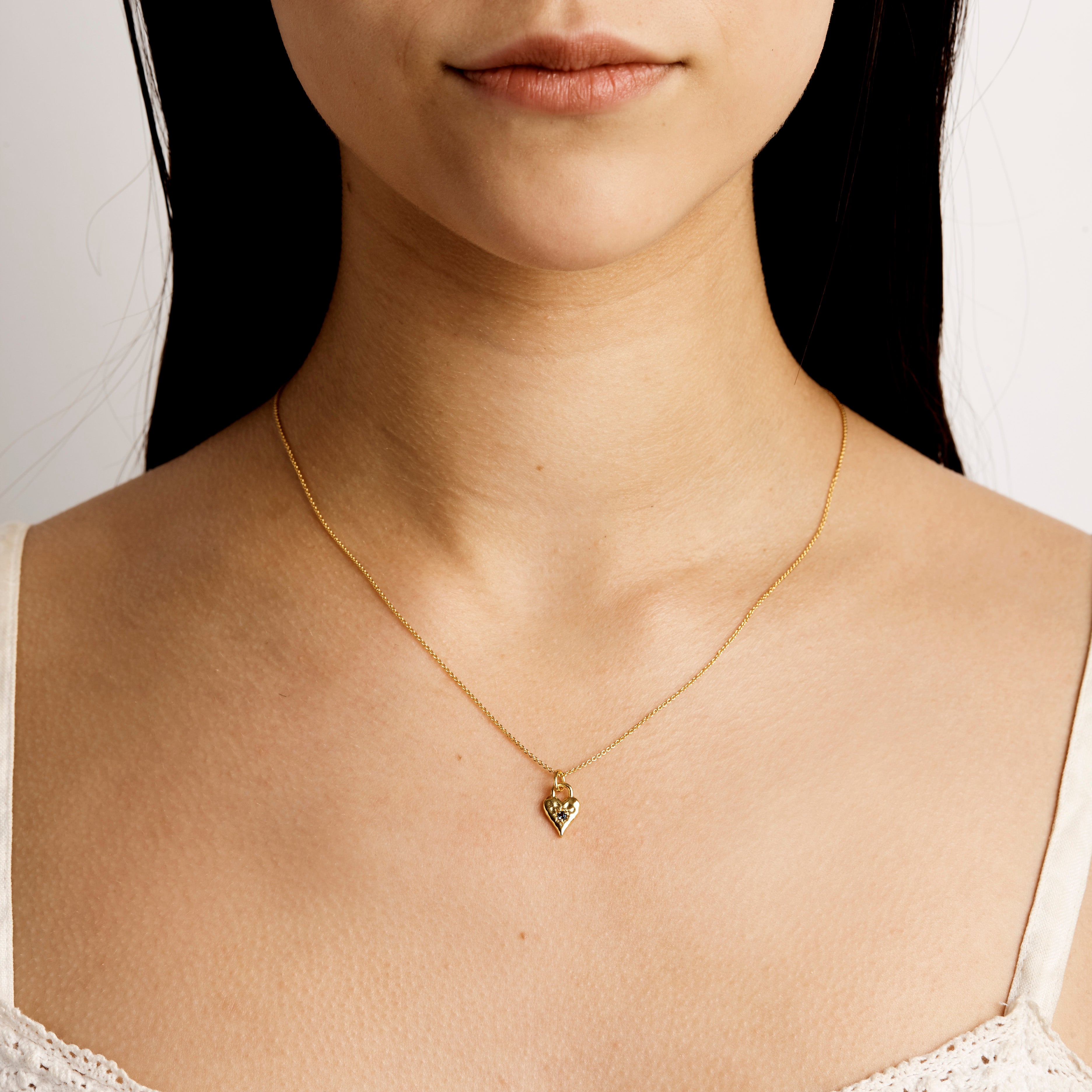 Blue Topaz Heart Necklace in Gold - Elegant Jewelry Gift for Women, Perfect for Valentine's Day, Anniversary & Special Occasions