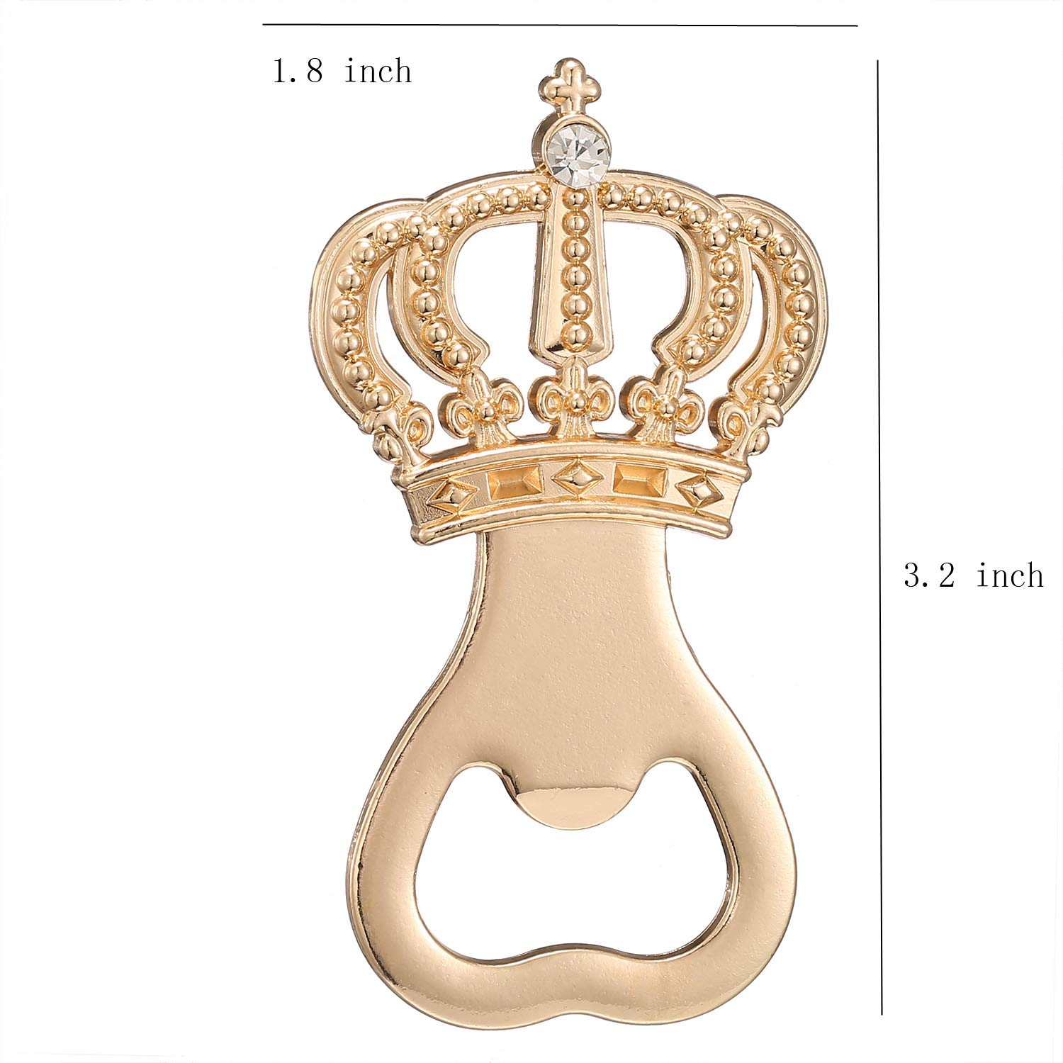 48-Pack Gold Crown Bottle Openers - Elegant Wedding Favors, Party Souvenirs for Guests, Baby Shower & Birthday Party Decorations - Premium Bottle Opener Gift Set by Layseri (Crown Gold) - Perfect for Weddings, Bridal Showers, Birthday Parties & Special Events