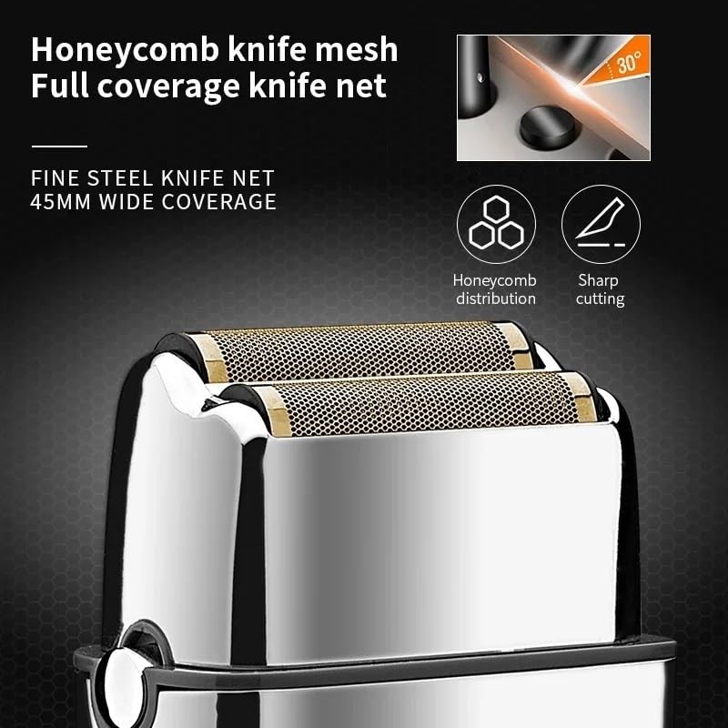Professional Men's Electric Razor - Rechargeable Barber Shaver for Beard & Bald Head Shaving with Metal Housing | Perfect for Home, Travel & Salon Use