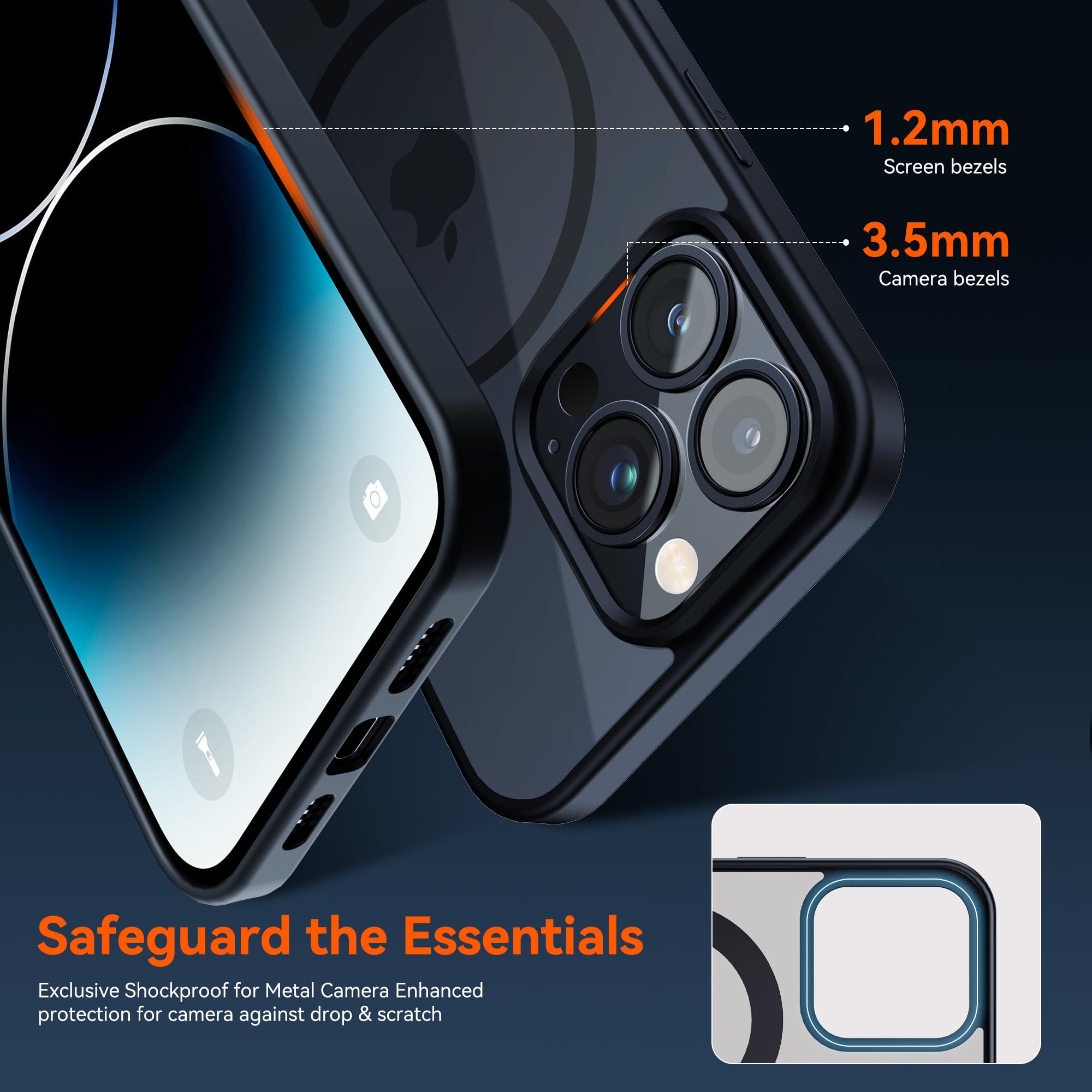 Dataroad Ultra Thin Magnetic Case for iPhone 15 Pro Max 6.7 Inch | Magsafe Compatible | Slim Hard PC Transparent Back Cover | Lightweight Protective Shell (Black) | Perfect for Everyday Use & Wireless Charging