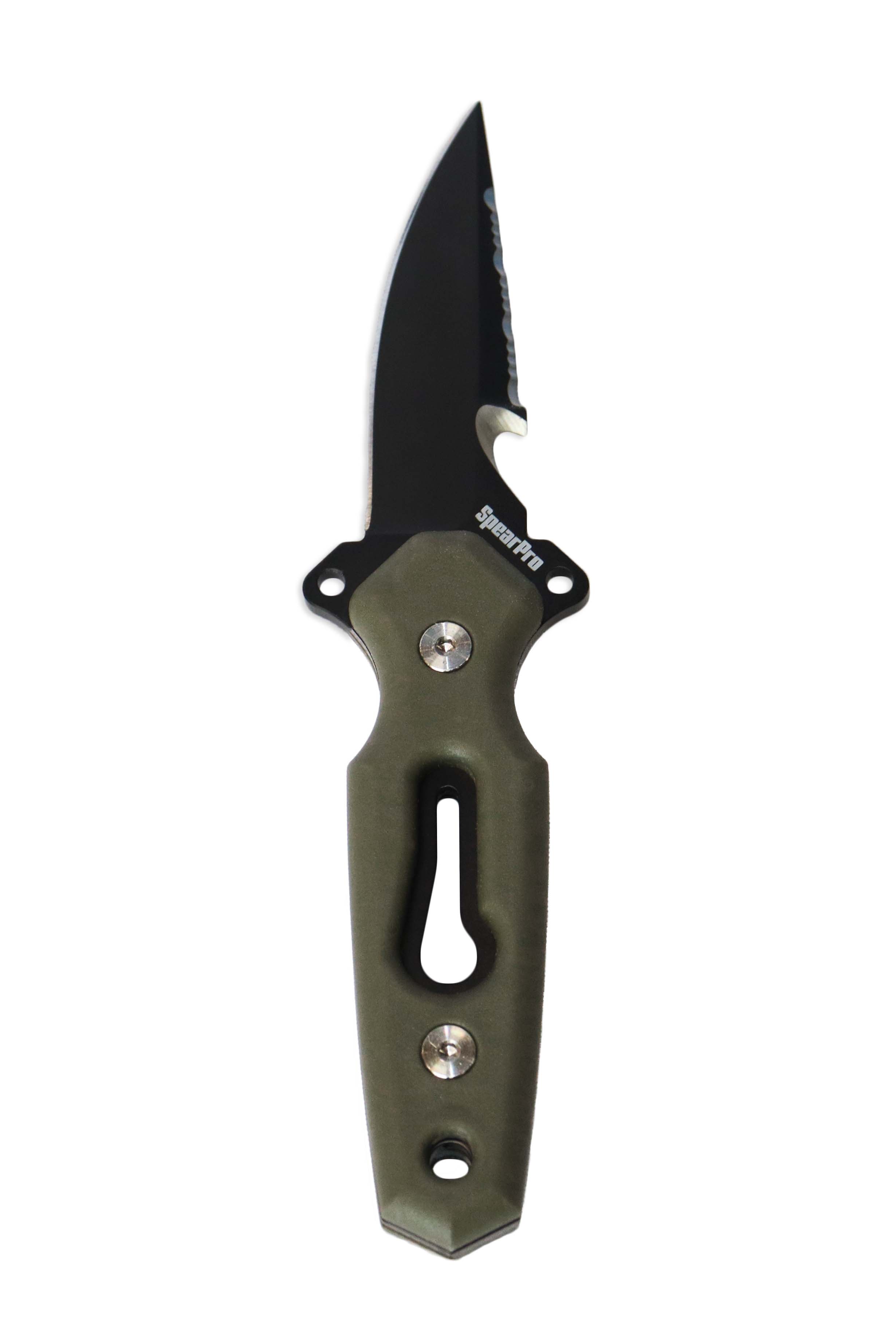 SpearPro Ranger Mini Drop 3.0 Stainless Steel Dive Knife with Teflon Coating - Perfect for Scuba Diving, Spearfishing & Water Sports