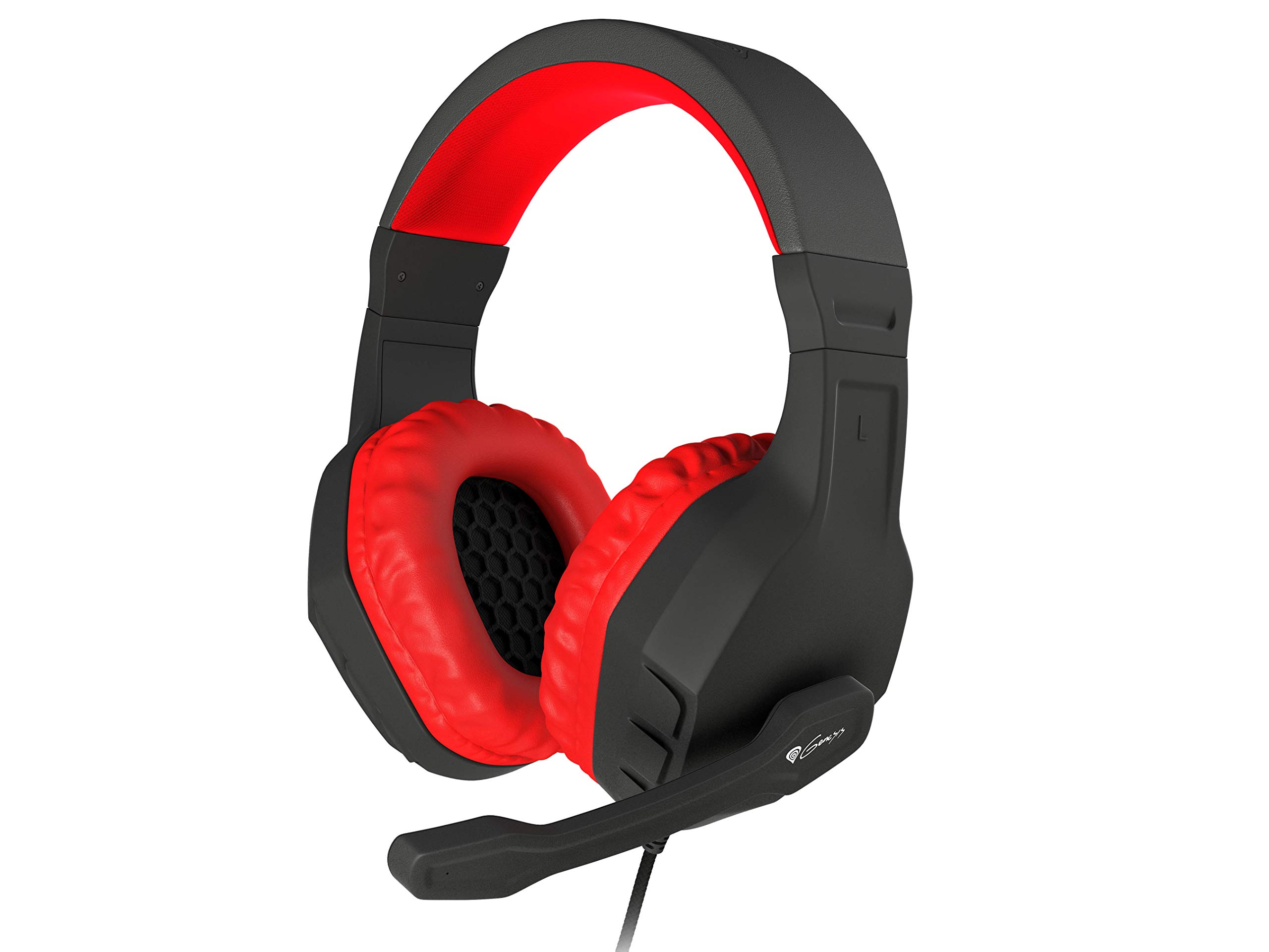 Argon Red 200 Gaming Headset with Noise-Canceling Microphone - 3.5mm Jack for PC, PS4, Xbox - Comfortable Over-Ear Headphones for Online Gaming & Streaming