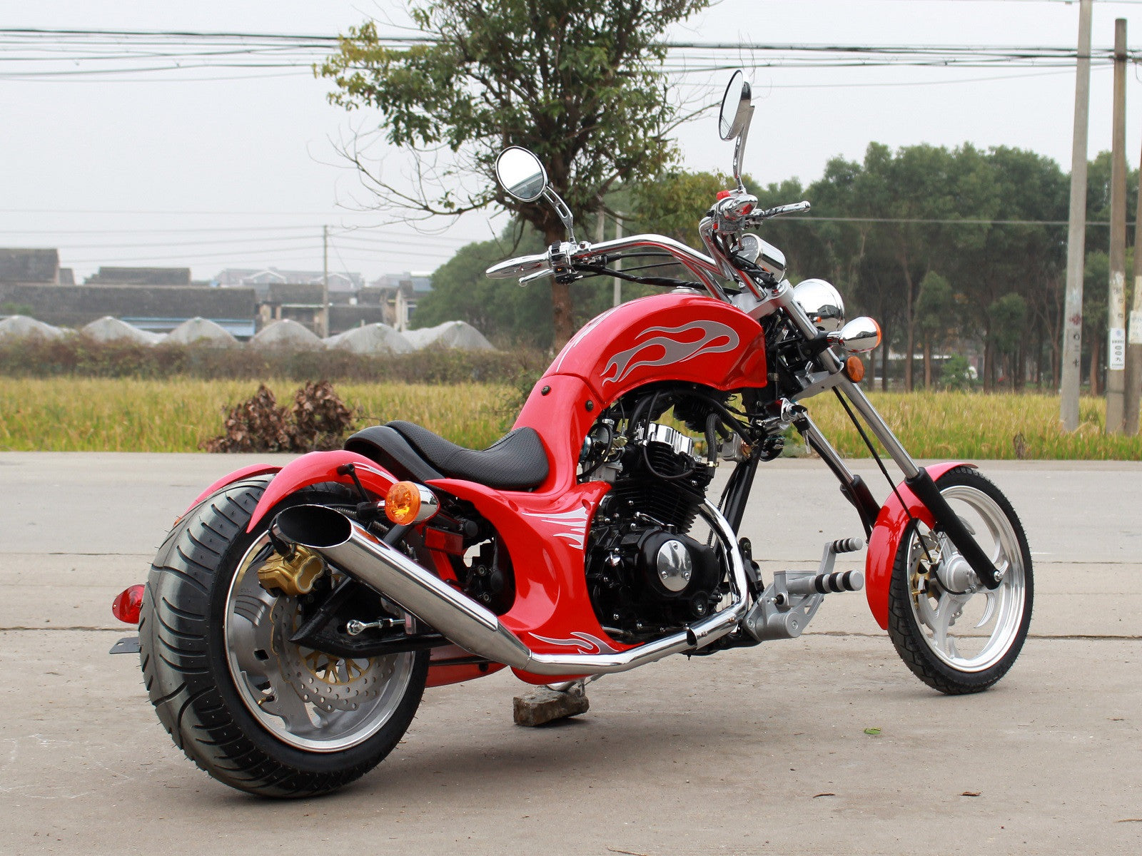 Venom Villain 250cc Chopper Motorcycle - 5-Speed Manual Transmission for Cruising & Adventure Riding