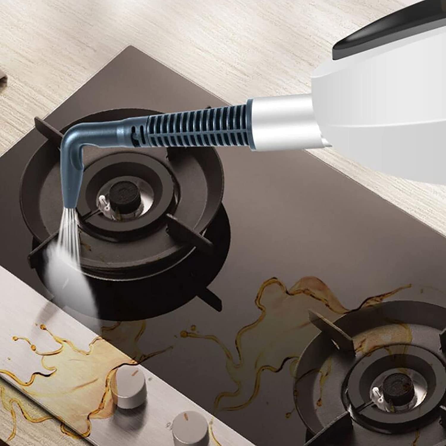 **Steam Mop for Hardwood Floors & Tile - Handheld Steamer Cleaner with Removable Design for Laminate, Carpet, Marble - Multi-Function Floor Cleaner (White) - Perfect for Home, Kitchen, Bathroom & Pet Hair Removal**