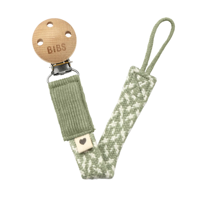 Baby Pacifier Clip with Braided Design - Sage & Ivory | Secure Pacifier Holder for Infants & Toddlers | Perfect for Strollers, Car Seats & Diaper Bags