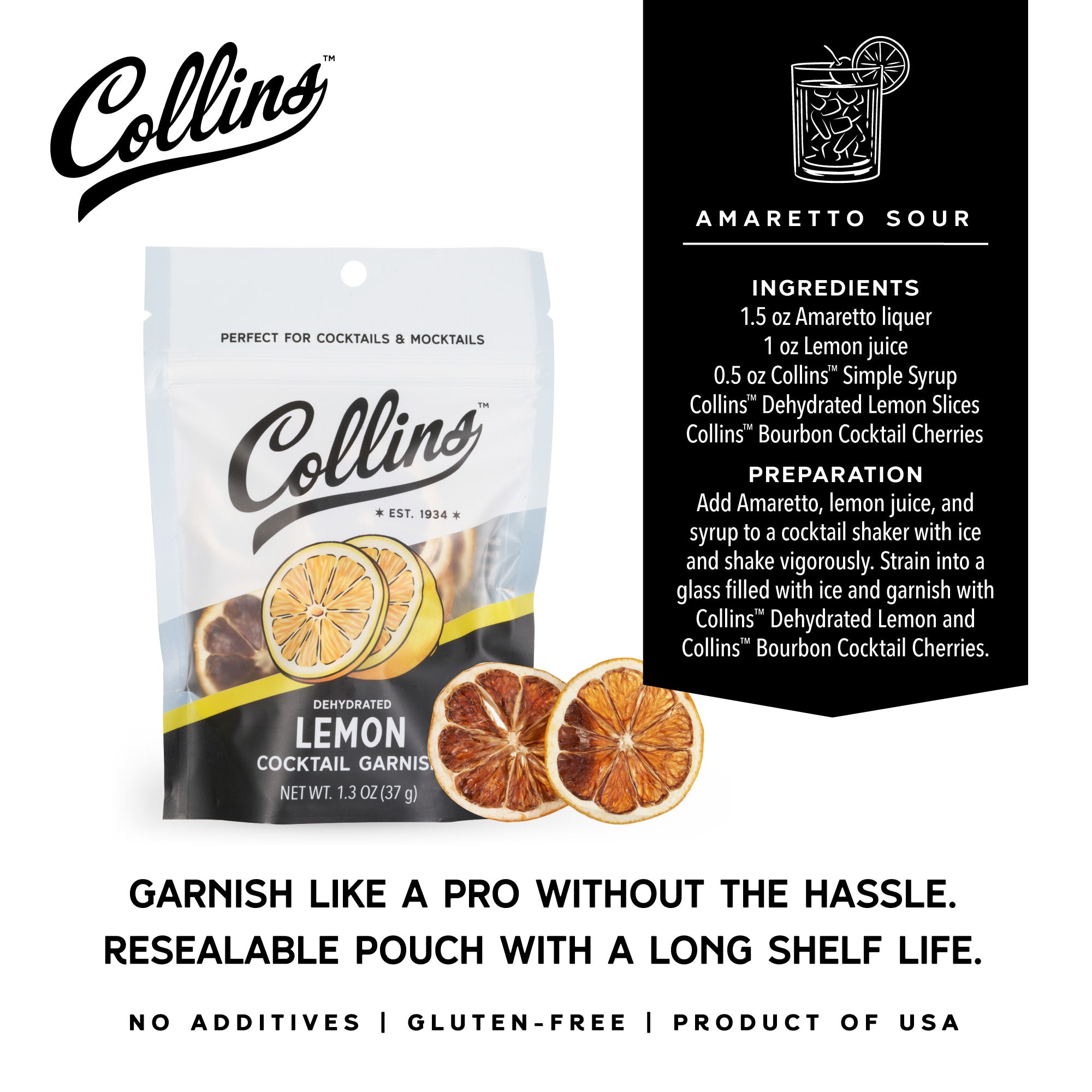 Organic Dehydrated Lemon Slices for Cocktails - 1.3 oz Pack - Perfect for Garnishing Drinks, Baking & Tea - All-Natural Cocktail Decorations for Margaritas, Mojitos & More