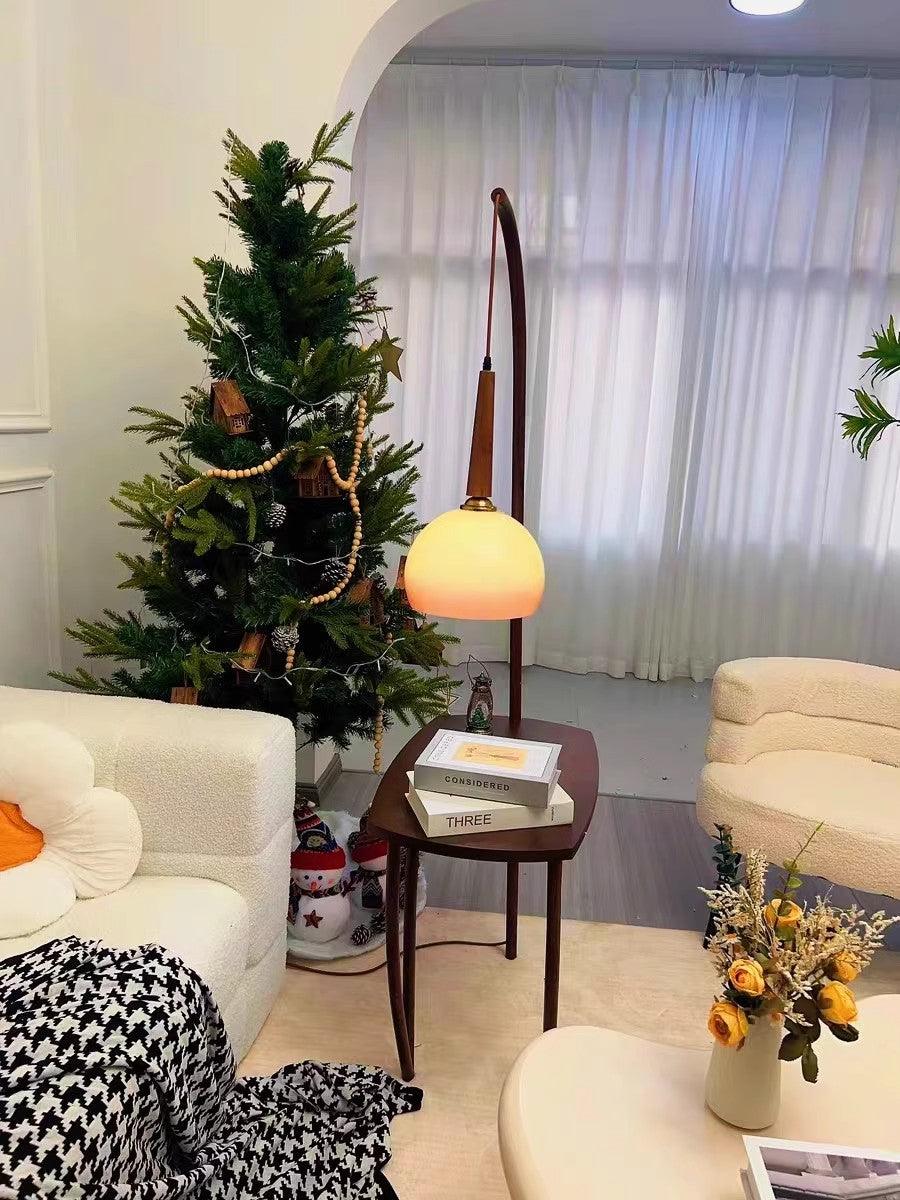 Modern Cantilever Wood Accent Floor Lamp - Adjustable Reading Light for Living Room, Bedroom & Office - Warm LED Lighting for Cozy Home Decor