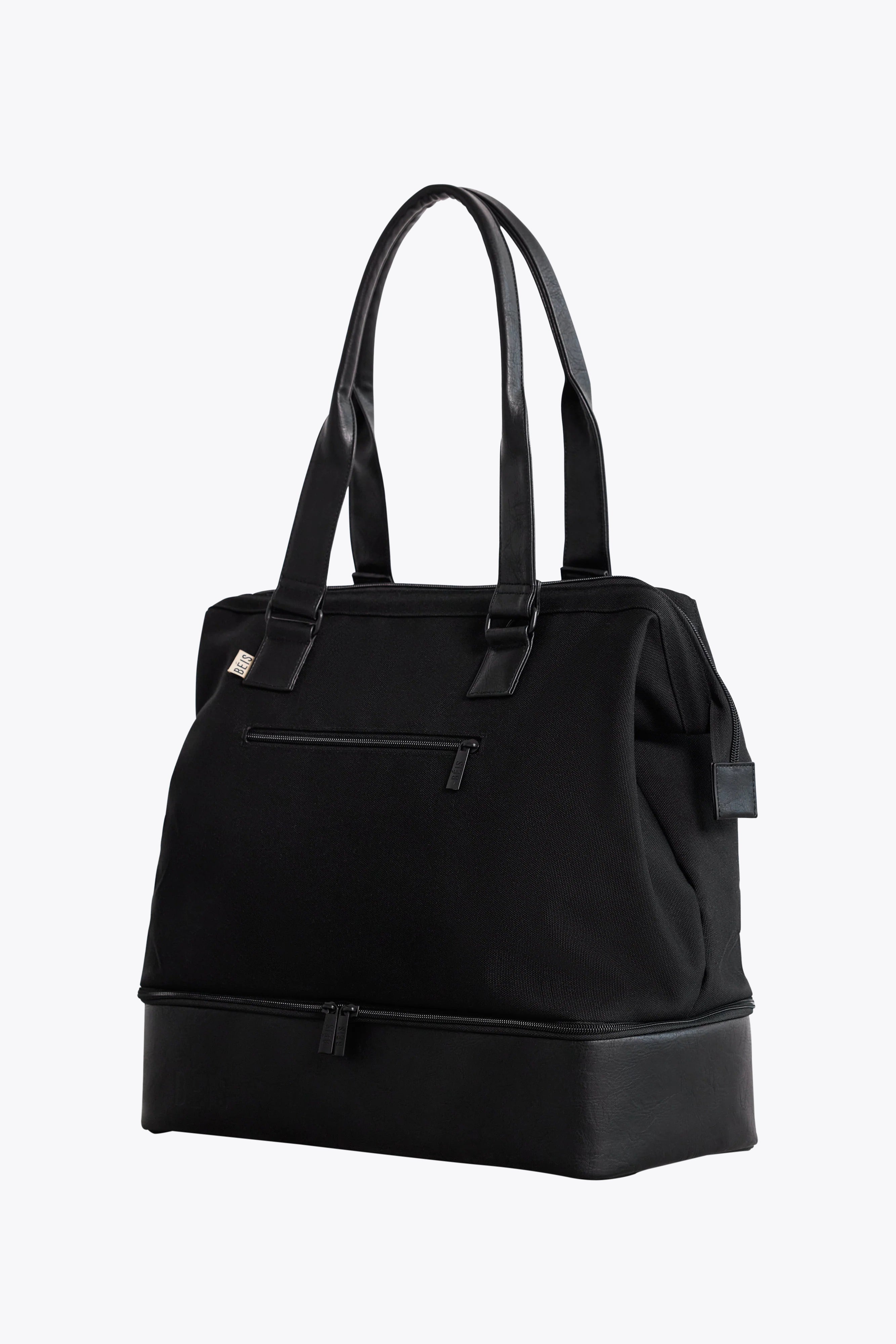 Mini Weekender Travel Bag in Black - Perfect for Weekend Getaways, Gym, and Overnight Trips