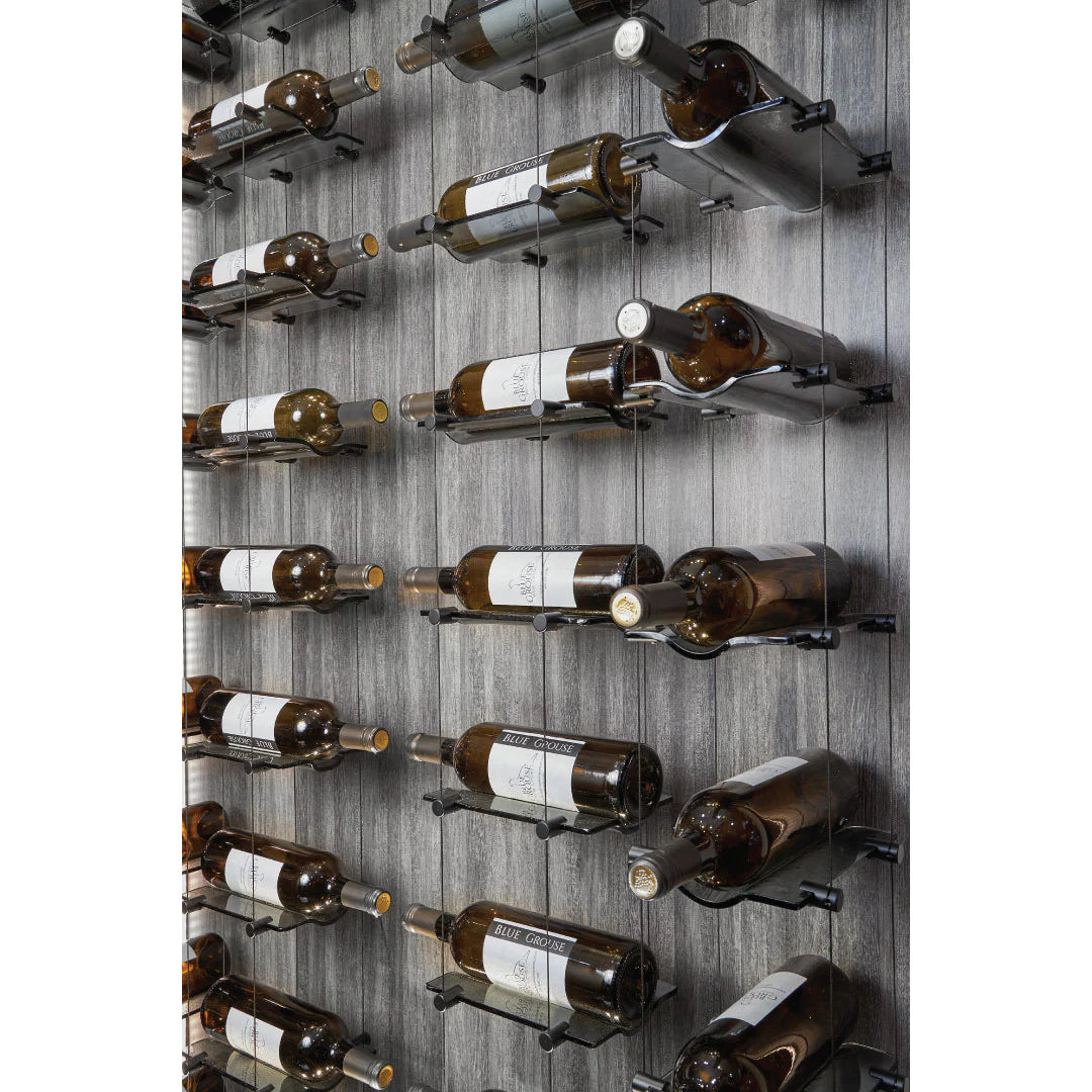 Blue Grouse 6 Bottle Floating Cable Wine Rack Display Kit - Modern Wine Storage Solution for Home Bars, Restaurants, and Wine Cellars