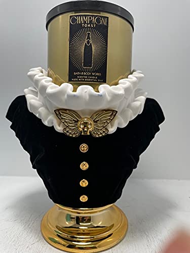 Bath & Body Works Home Fragrance Set - Headless Vampire Woman Candle Holder & Champagne Toast 3-Wick Candle - Halloween Decor & Cozy Home Scenting