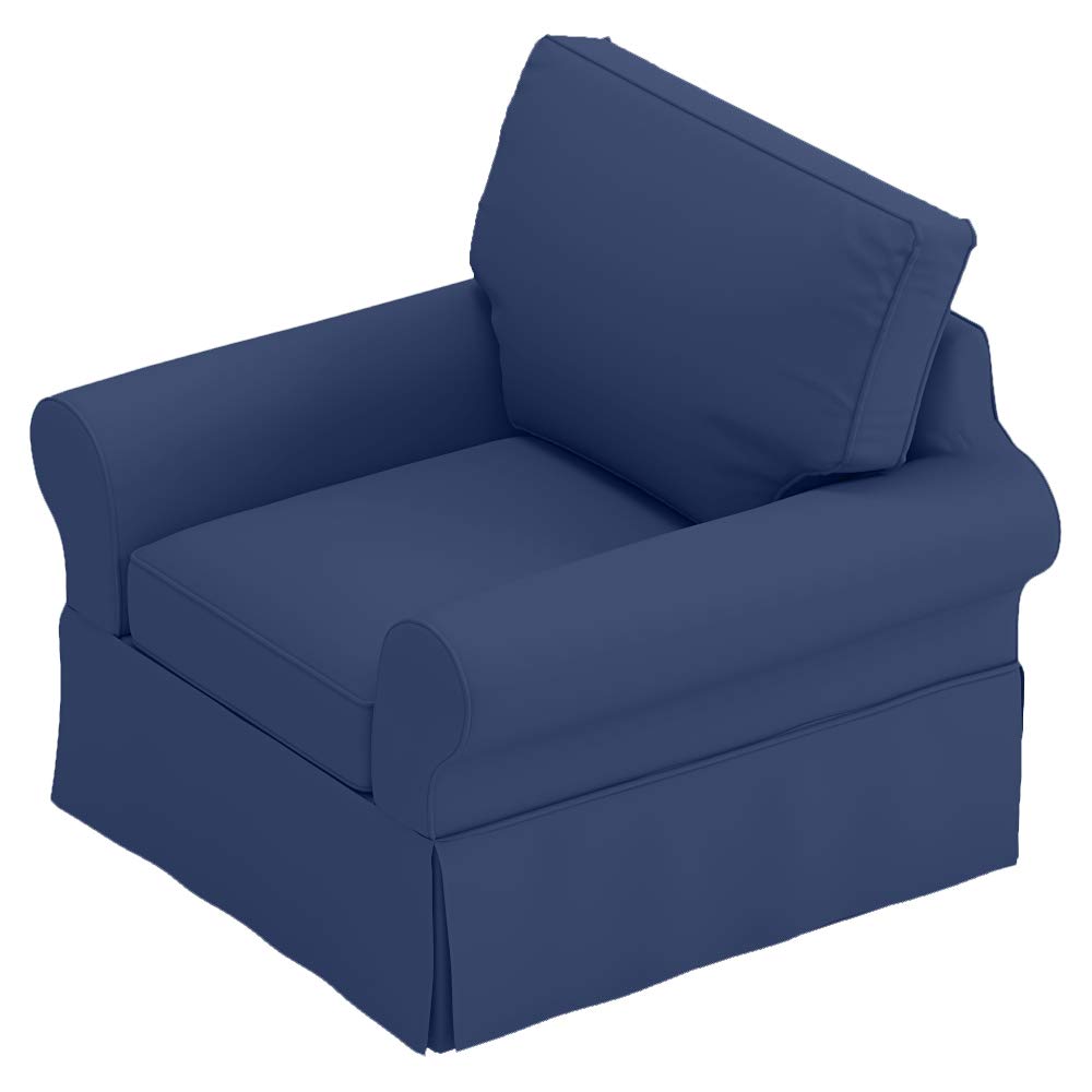 Premium Heavyweight Cotton Chair Slipcover - Replacement Cover for Pottery Barn PB Basic Chair (39.5