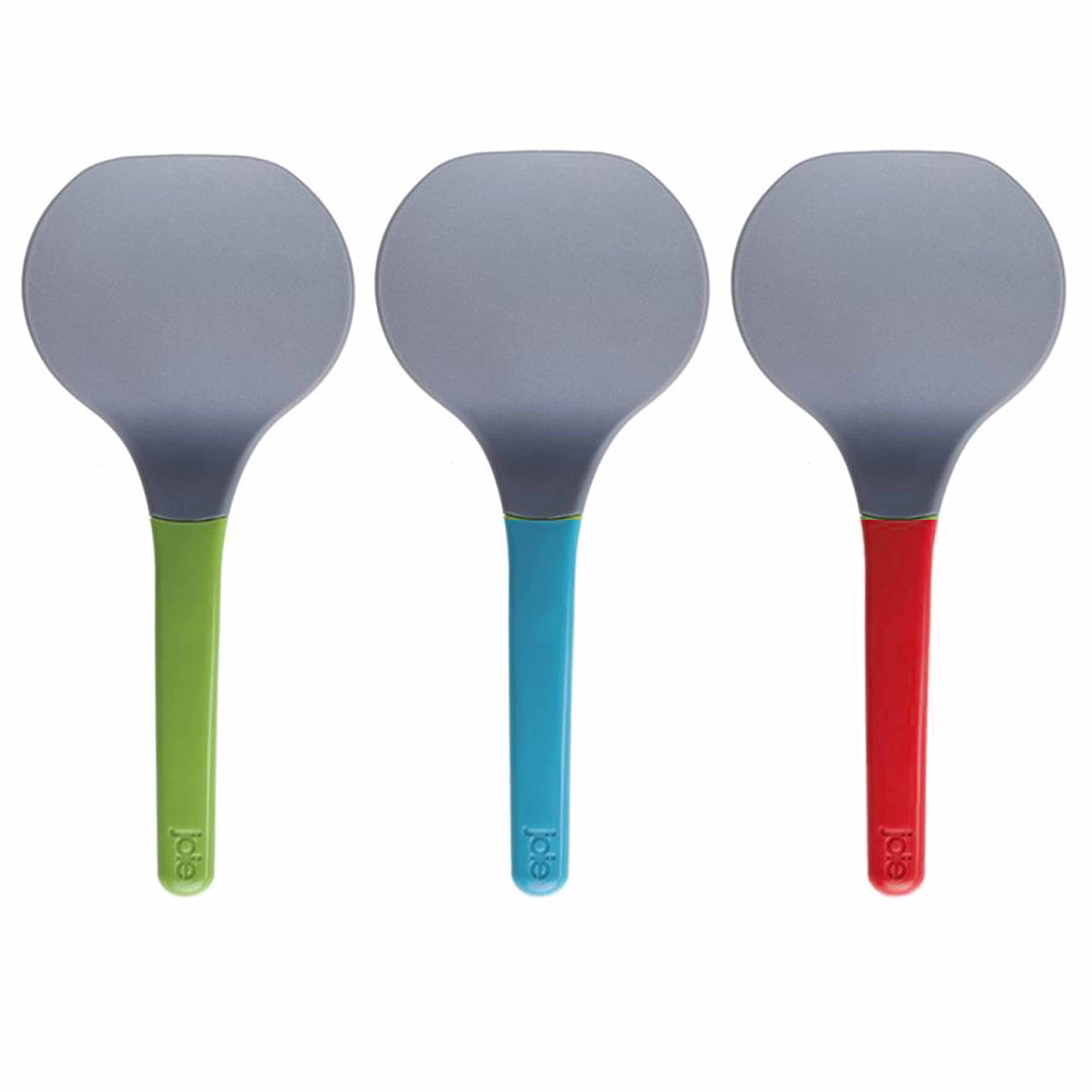 2-Piece Flexible Silicone Spatula Turner - Heat Resistant Kitchen Utensil for Pancakes, Eggs, Baking & Cooking - Non-Slip Grip & Dishwasher Safe