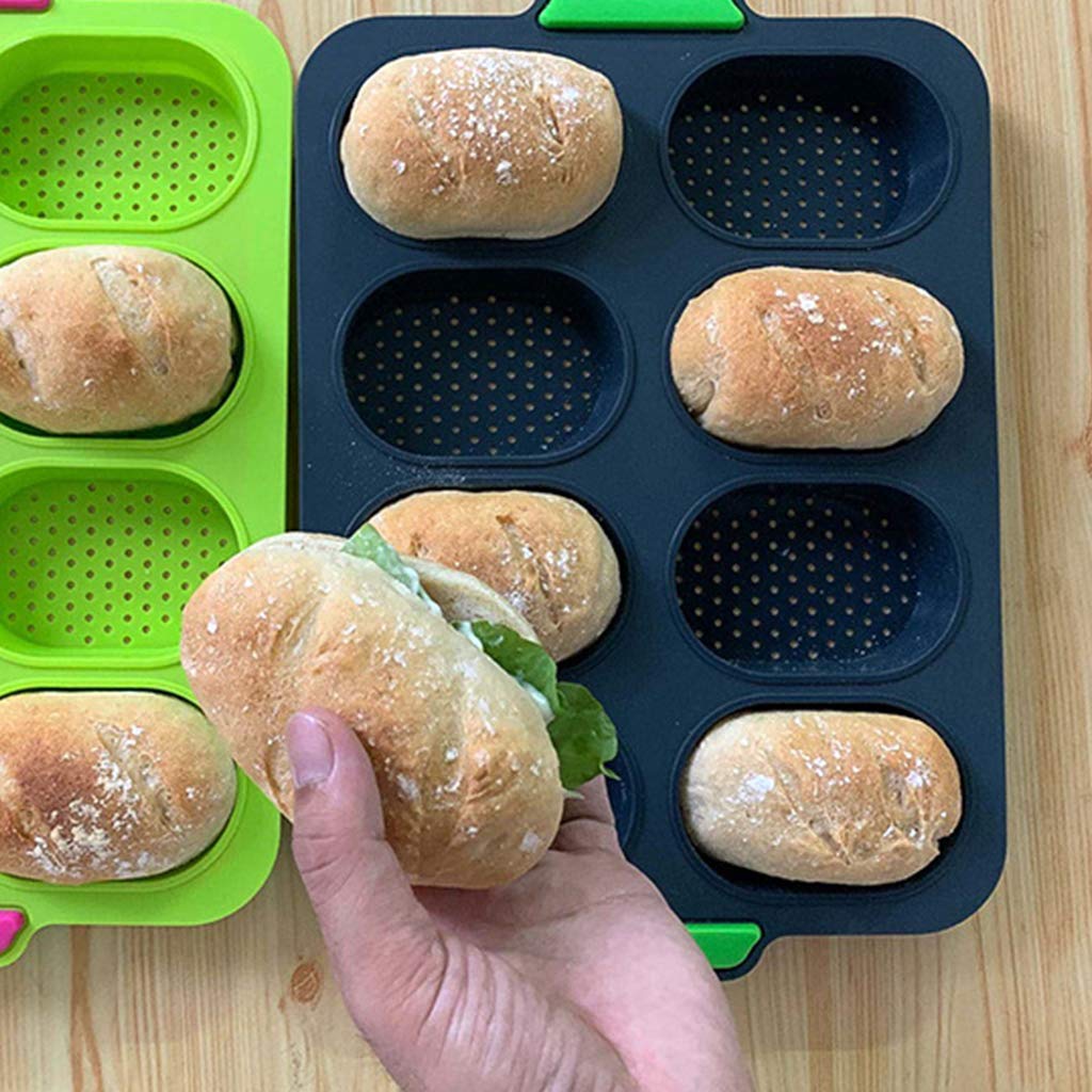 Non-Stick Silicone Baking Pan Set for Muffins & Baguettes - Oven, Microwave & Dishwasher Safe - Perfect for Home Baking, Party Treats & Holiday Cooking