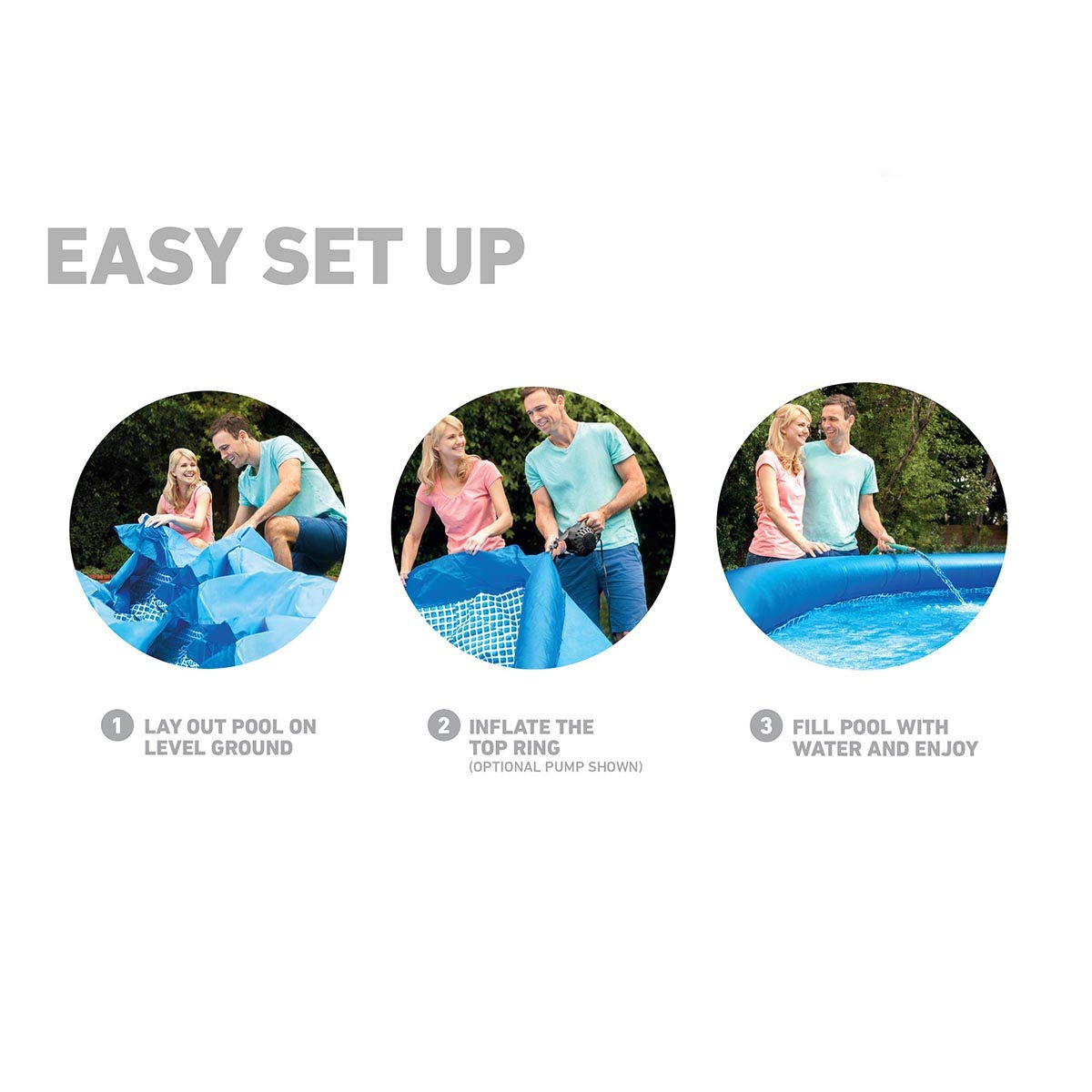 Intex 10'x2.5' Kids Inflatable Swimming Pool with Filter Pump & Cleaning Kit - Perfect for Backyard Summer Fun, Children's Outdoor Water Play and Family Pool Parties