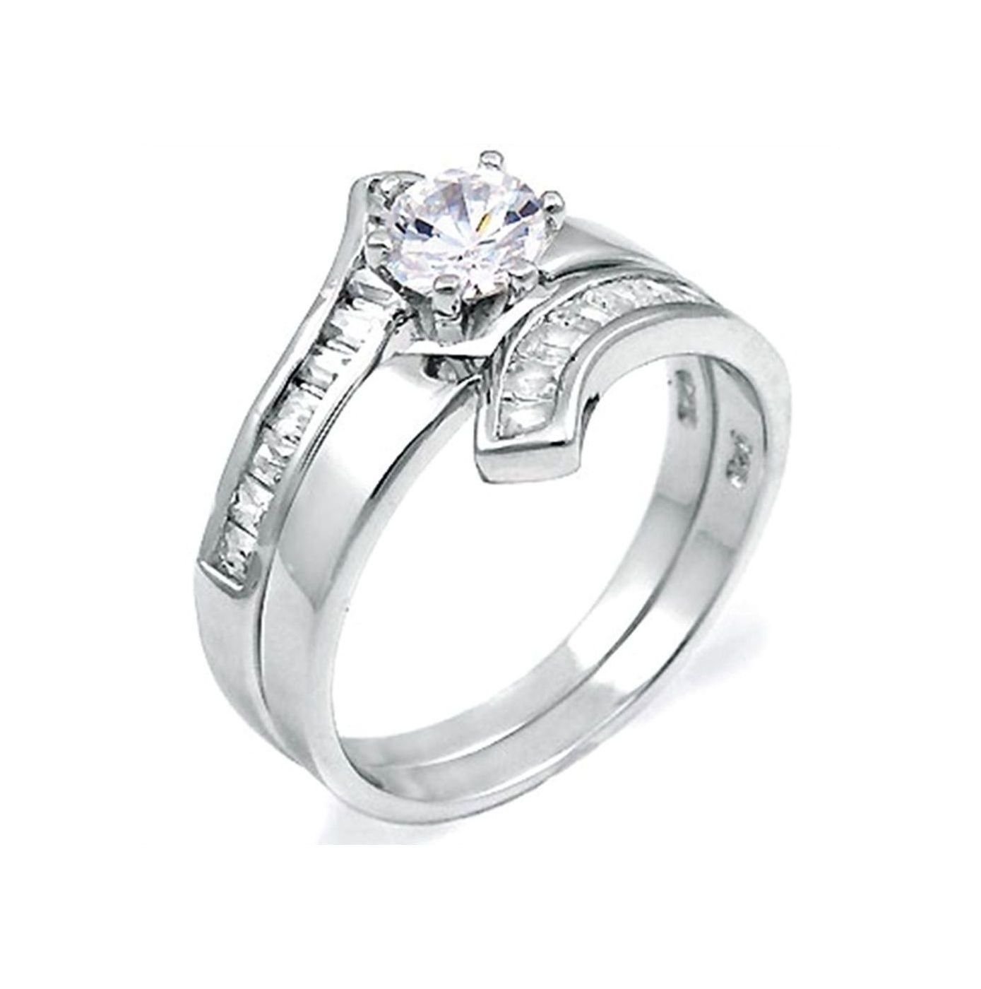 925 Sterling Silver Wedding Ring Set with 0.80ct Diamond - Elegant Bridal Jewelry for Engagement, Anniversary & Special Occasions