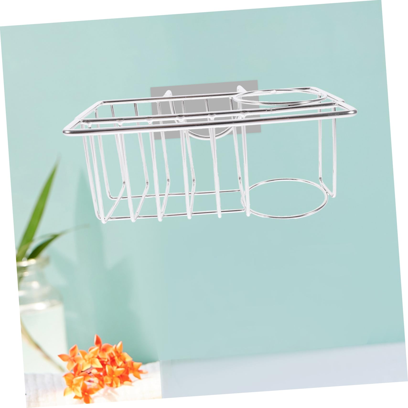 Stainless Steel Kitchen Sink Drainer & Scrubber Holder - 1pc Dish Drying Rack with Sponge Storage - Perfect for Organizing Sinks, Washing Dishes, and Keeping Countertops Clean