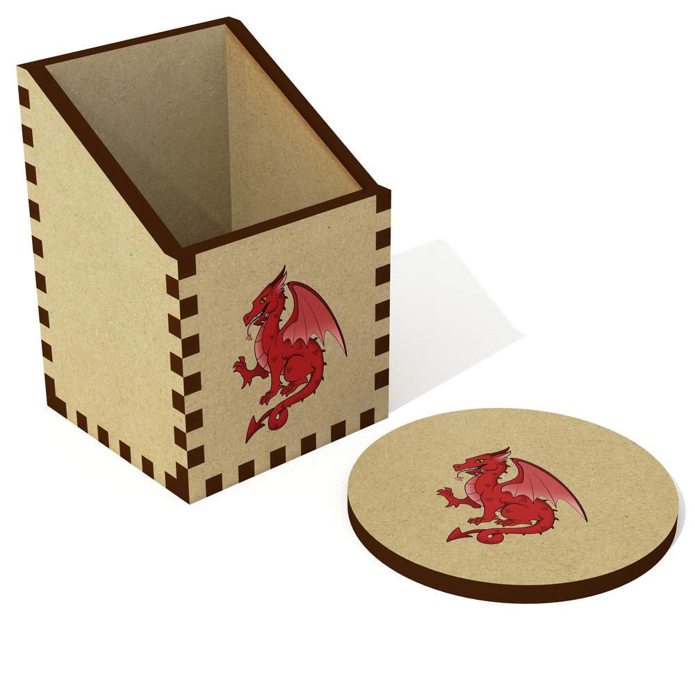 Azeeda 'Red Dragon' Desk Organizer & Pencil Holder - Stylish Office Desk Accessory for Pens, Markers, and Stationery (DT00089526) | Perfect for Home Office, Study Desk, and School Supplies Organization