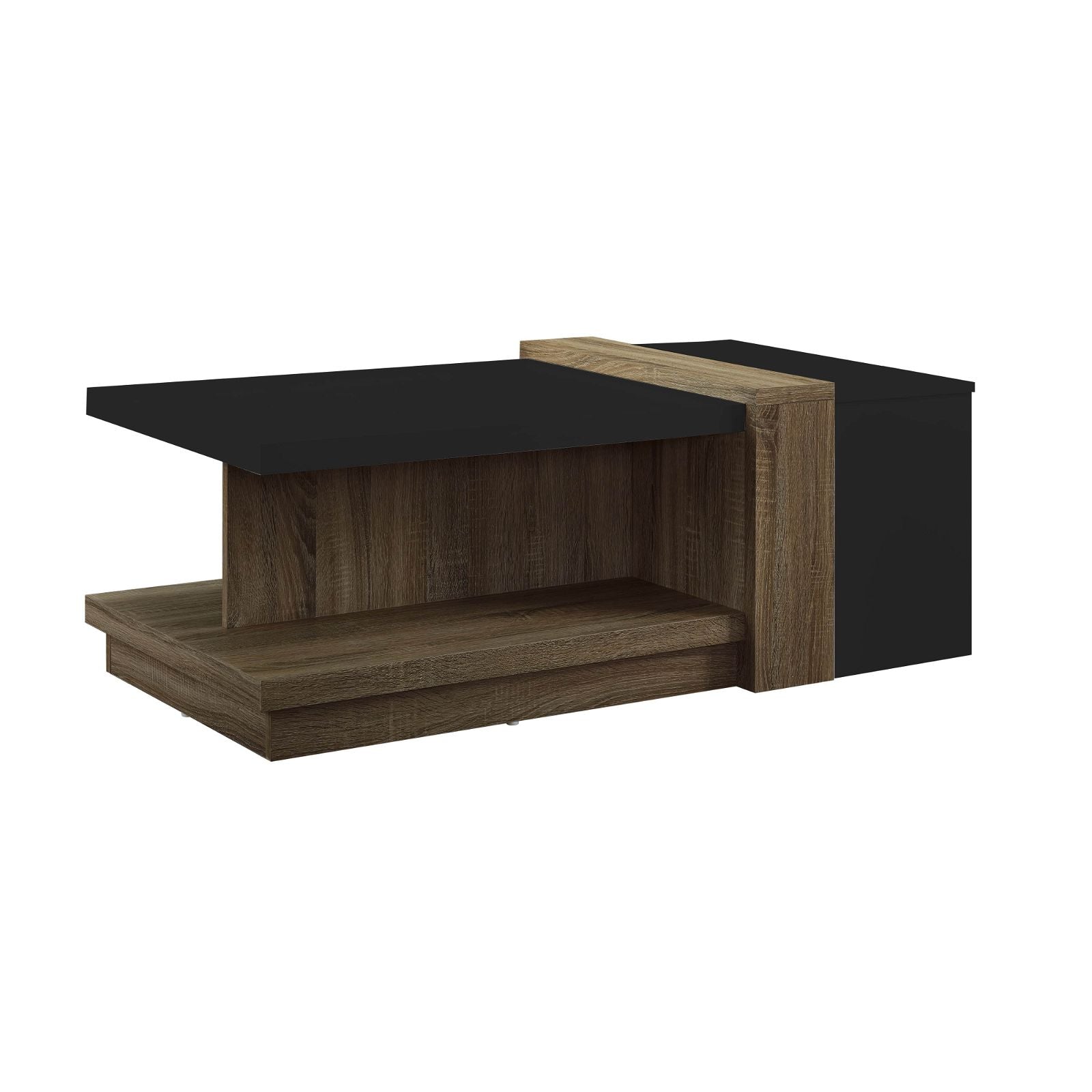 Tauris™ Duet Coffee Table - Dark Oak & Black Finish - Modern Living Room Furniture for Small Spaces & Apartments