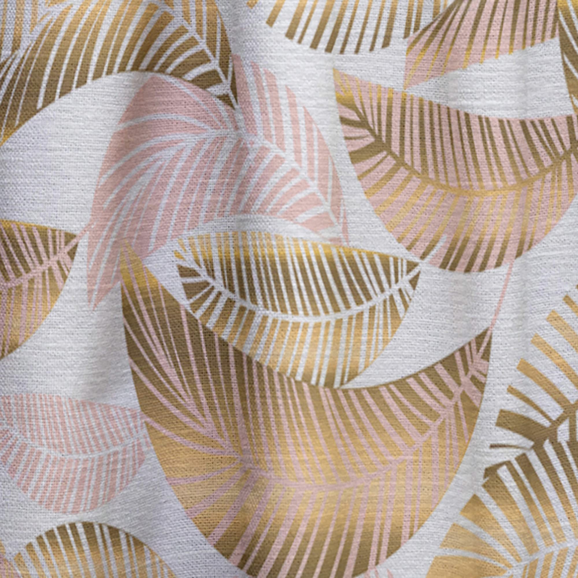 DesignQ Golden Tropical Pattern III Thermal Insulated Curtains - Single Panel 52x84 Inches - Elegant Window Treatments for Bedroom & Living Room - Perfect for Sun Protection, Privacy & Energy Efficiency