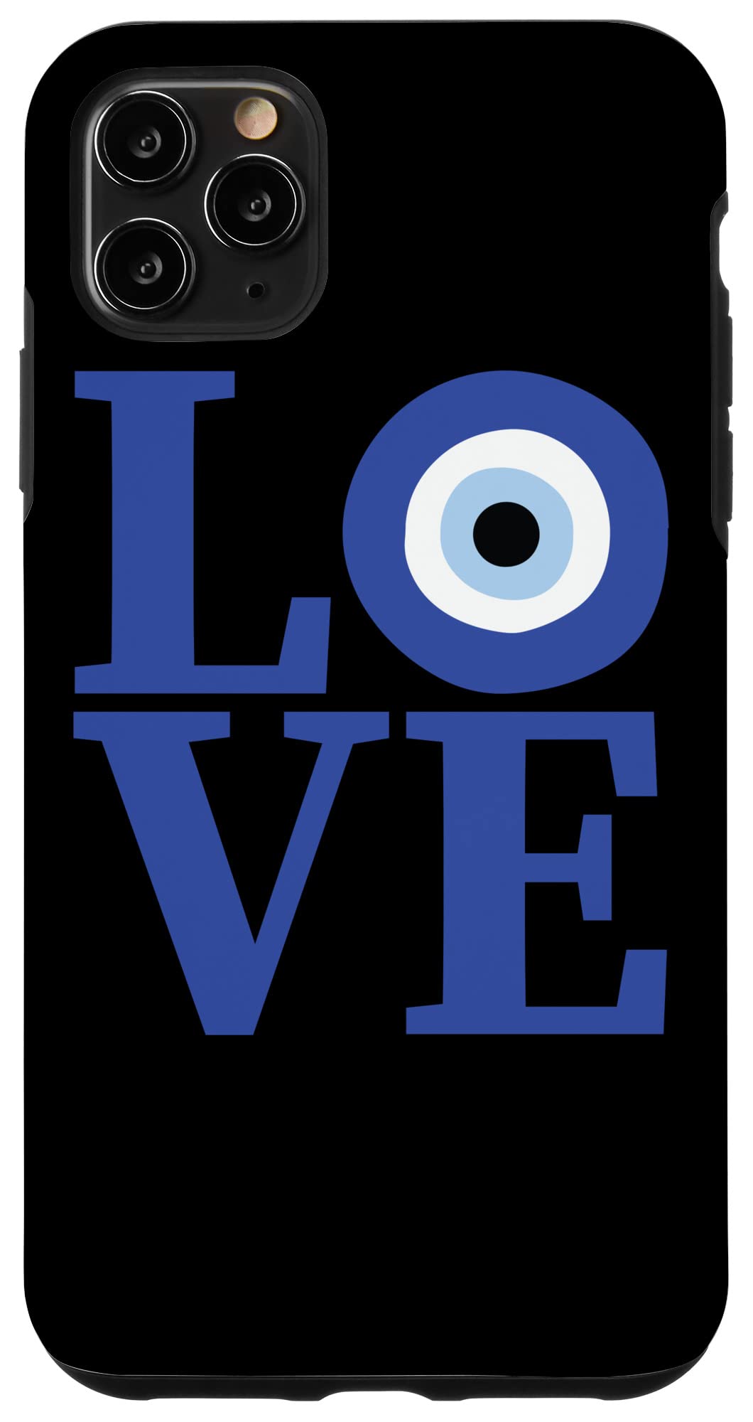 iPhone 11 Pro Max Case - Greek Pride Evil Eye Design with Greece Flag Colors - Durable Protective Cover for Travel, Daily Use & Gift Giving