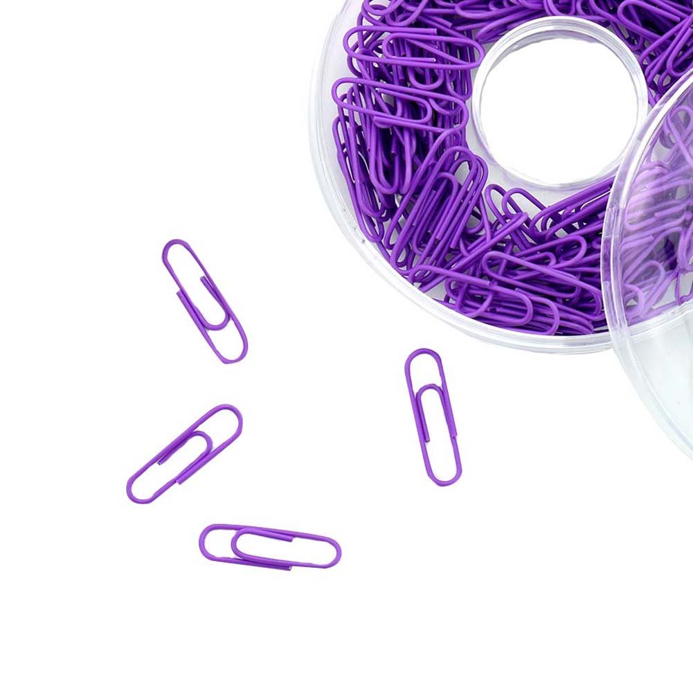 300 Pcs Purple Binder Clips - Strong Metal Paper Clips for Office, School & Home Use - Perfect for Organizing Documents, Notebooks & Files (Desk Accessories & Bookmark Alternative)